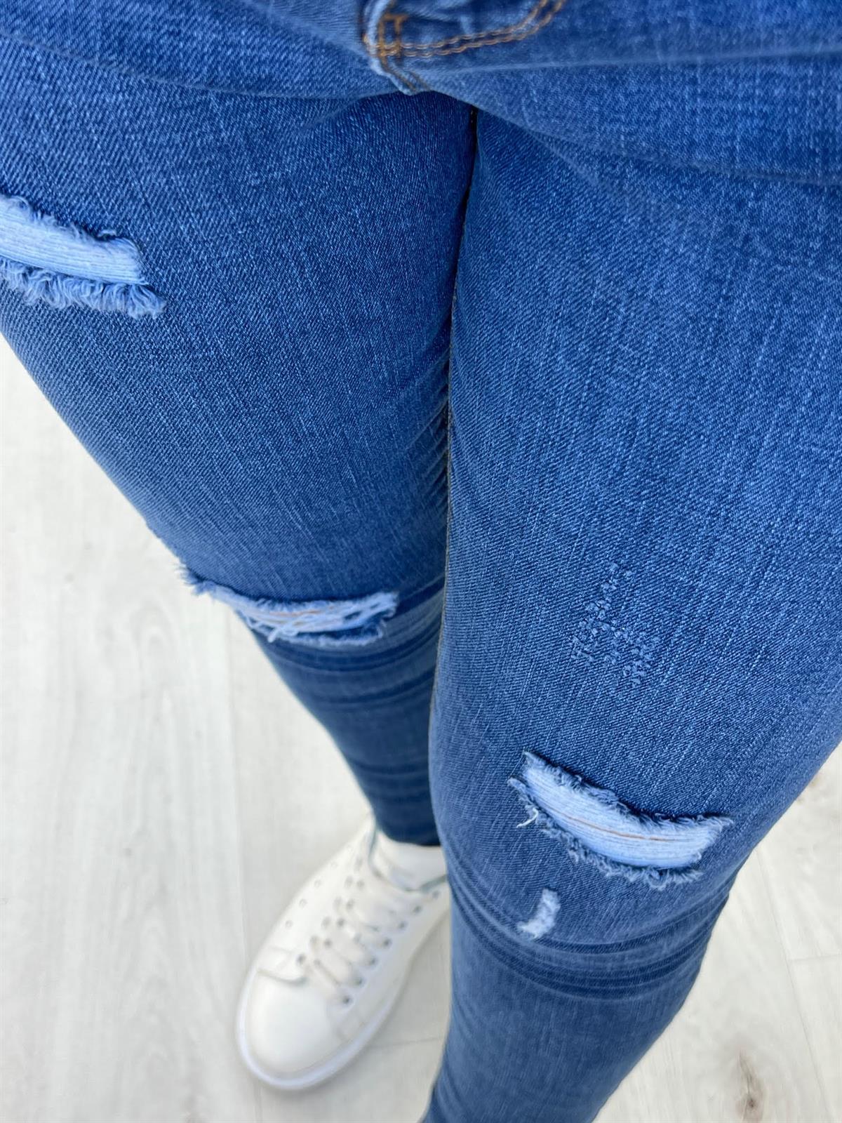 7220 Tırnak Lazer Kesim Jean MAVİ
