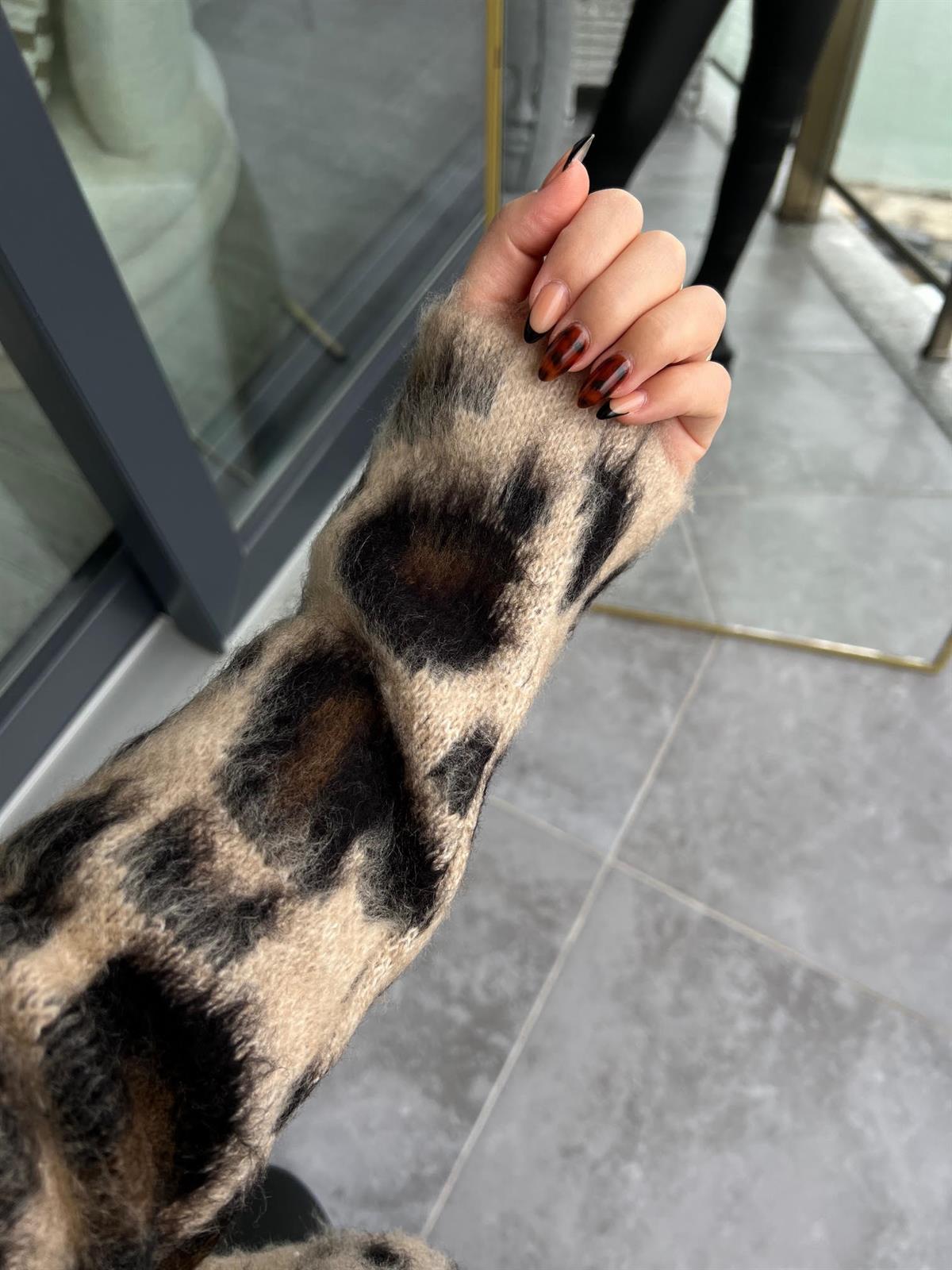 7596 Şardonlu Leopar Hırka LEOPAR