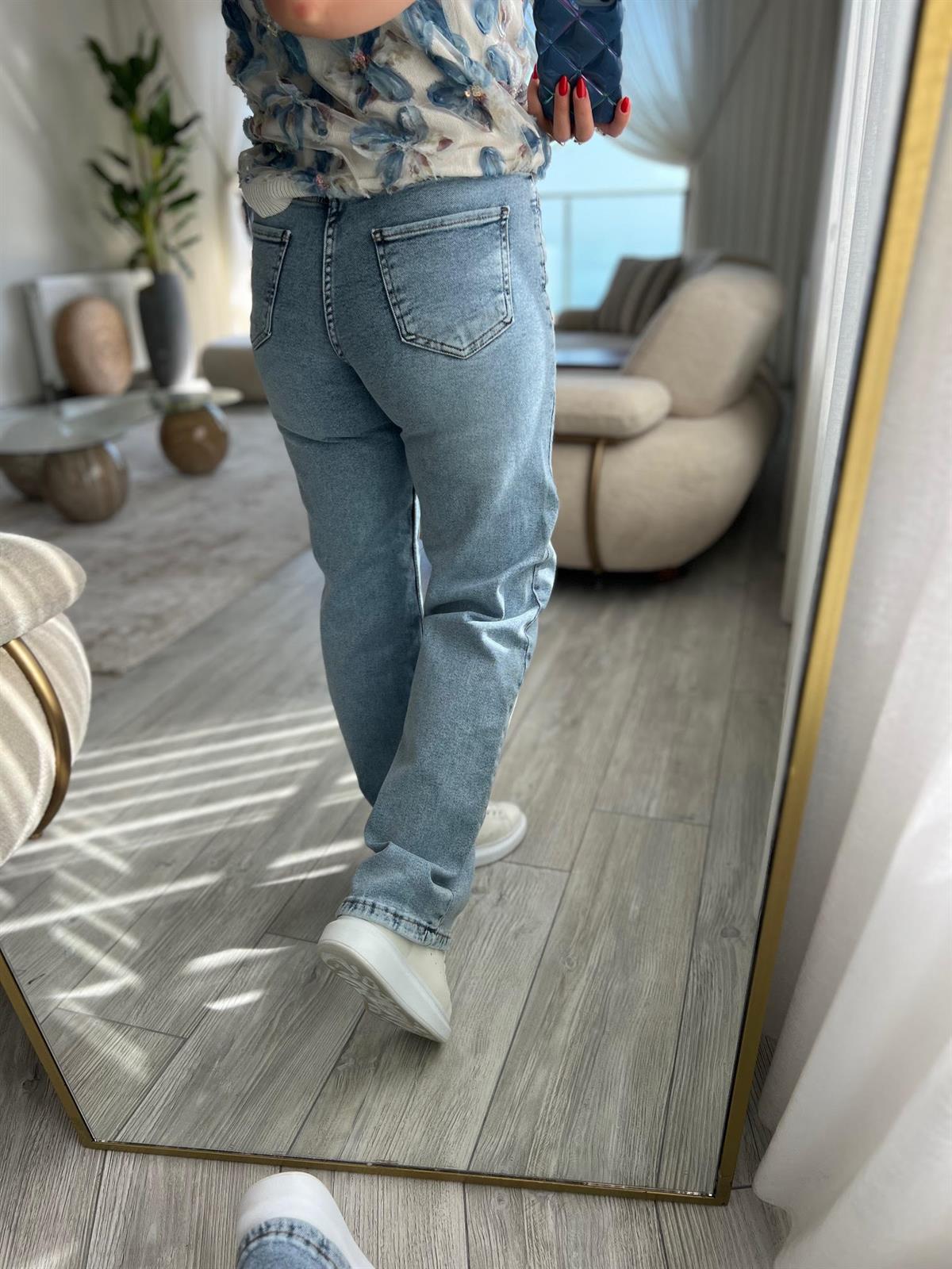 7780 Palazzo Pantalon BUZ MAVİSİ