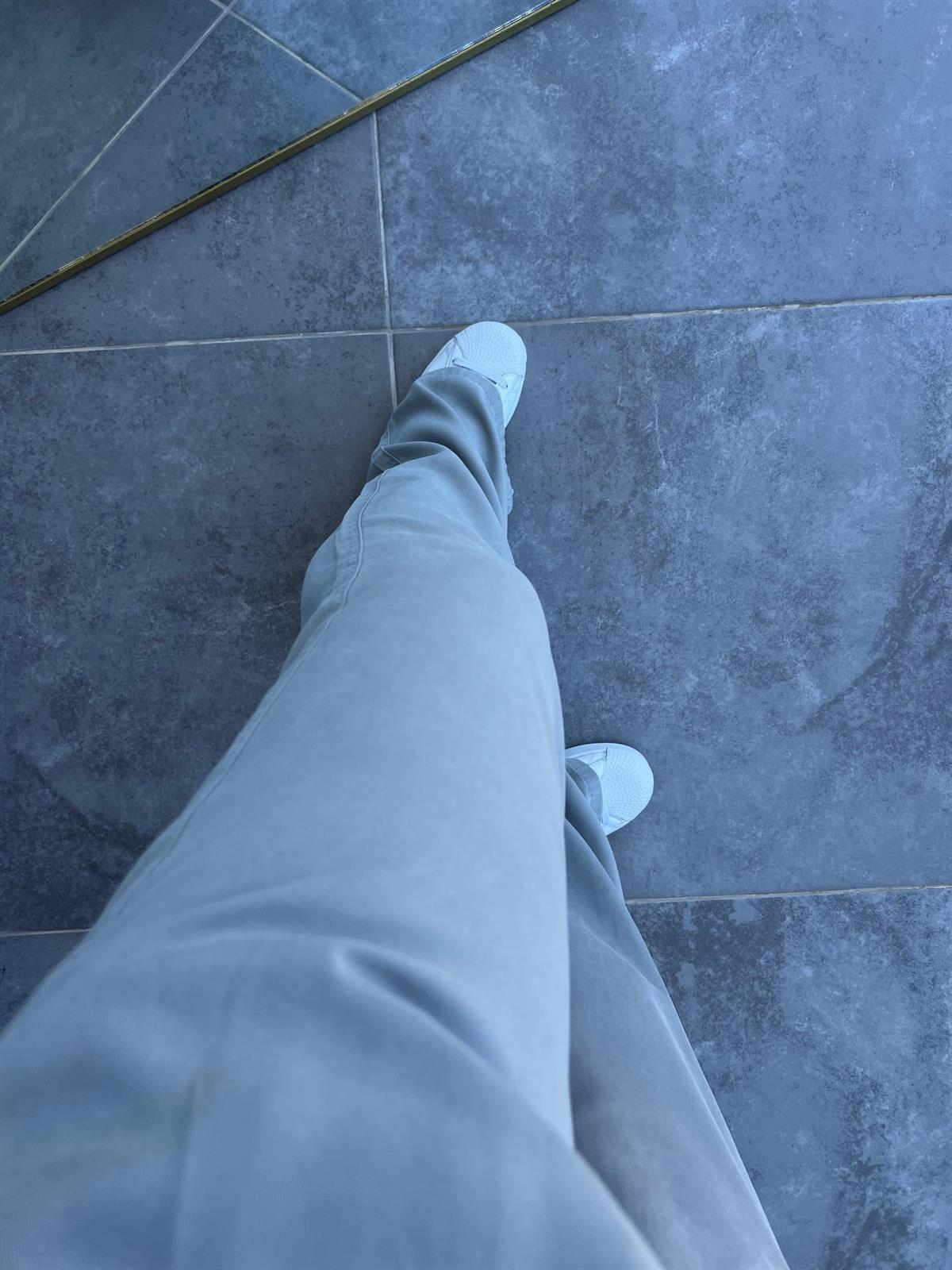 8033 Bol Paça Tencel Pantolon GRİ