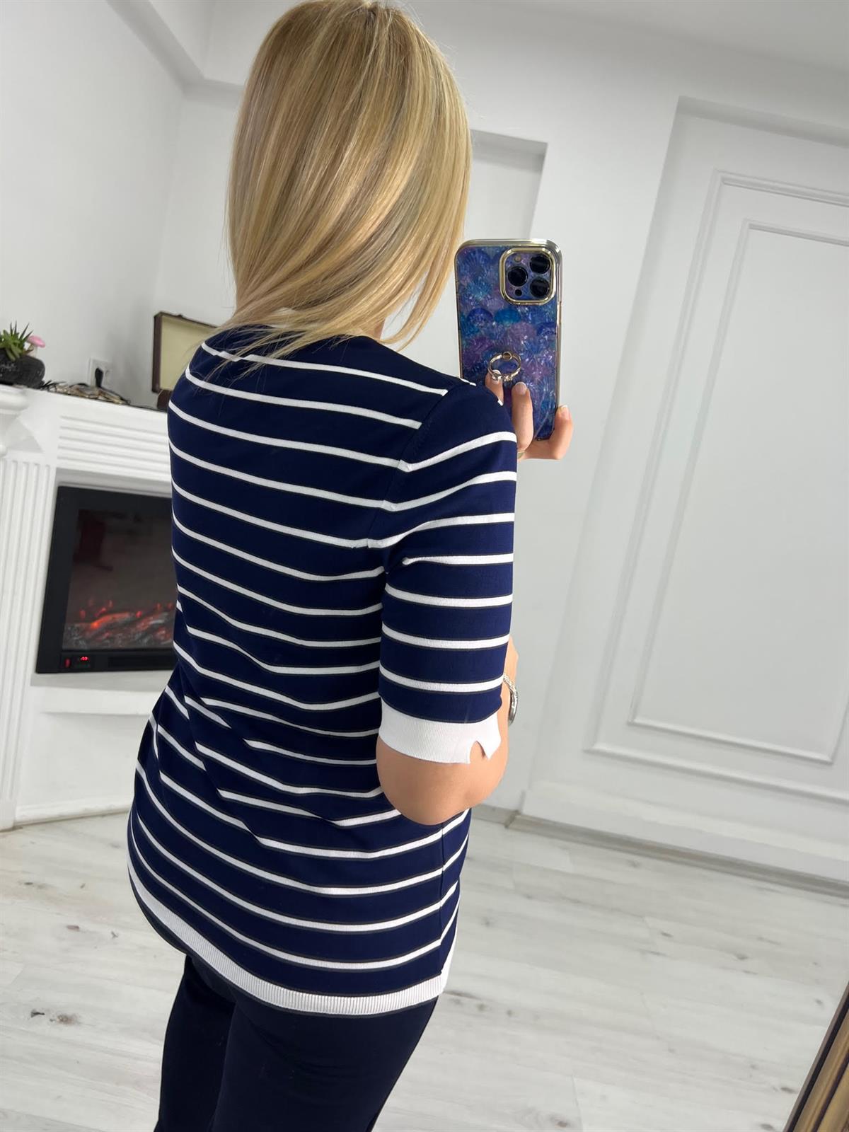 814 Çizgili Triko LACİVERT