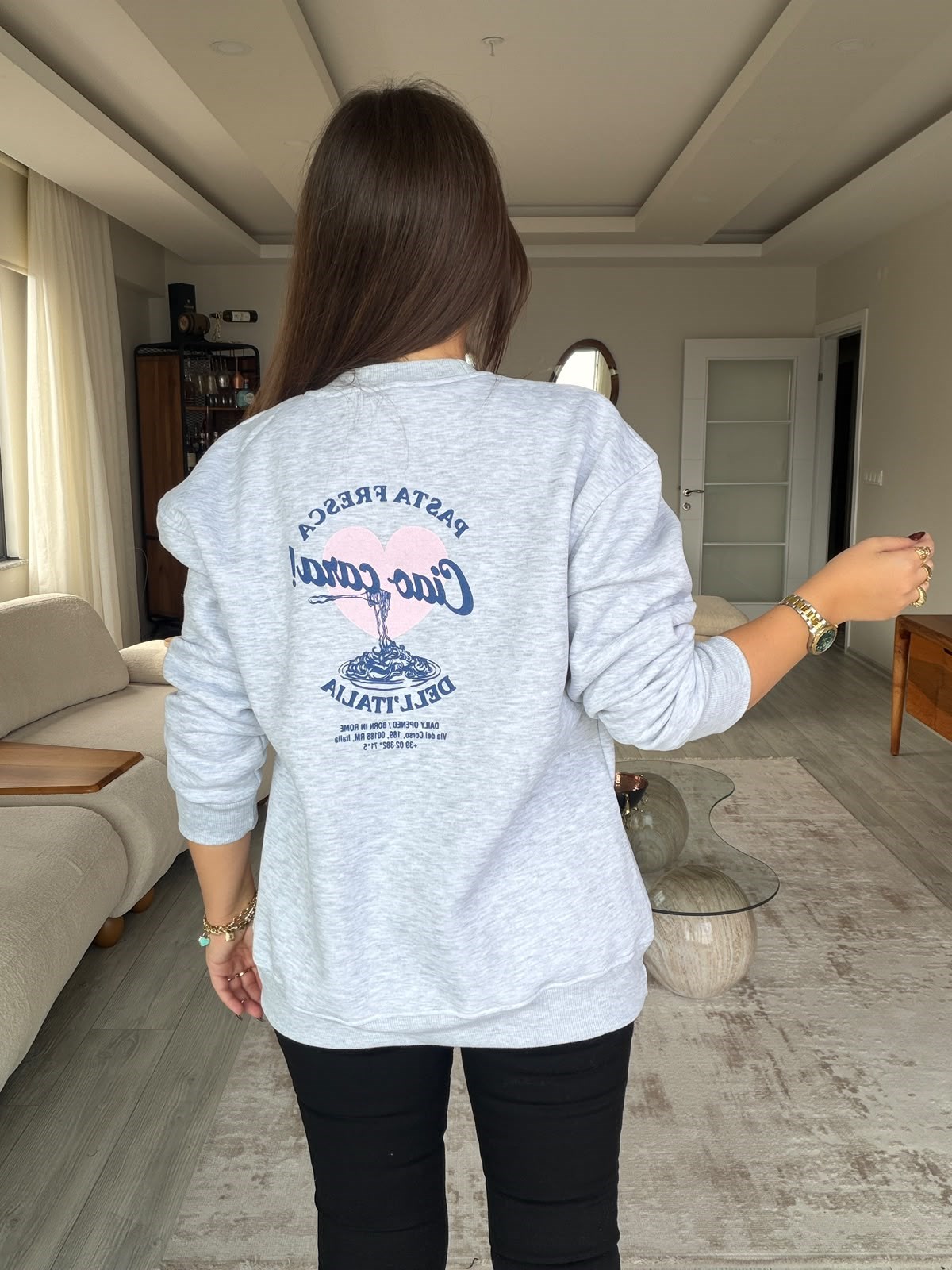 8725 Ciao Cara Sweat GRİ