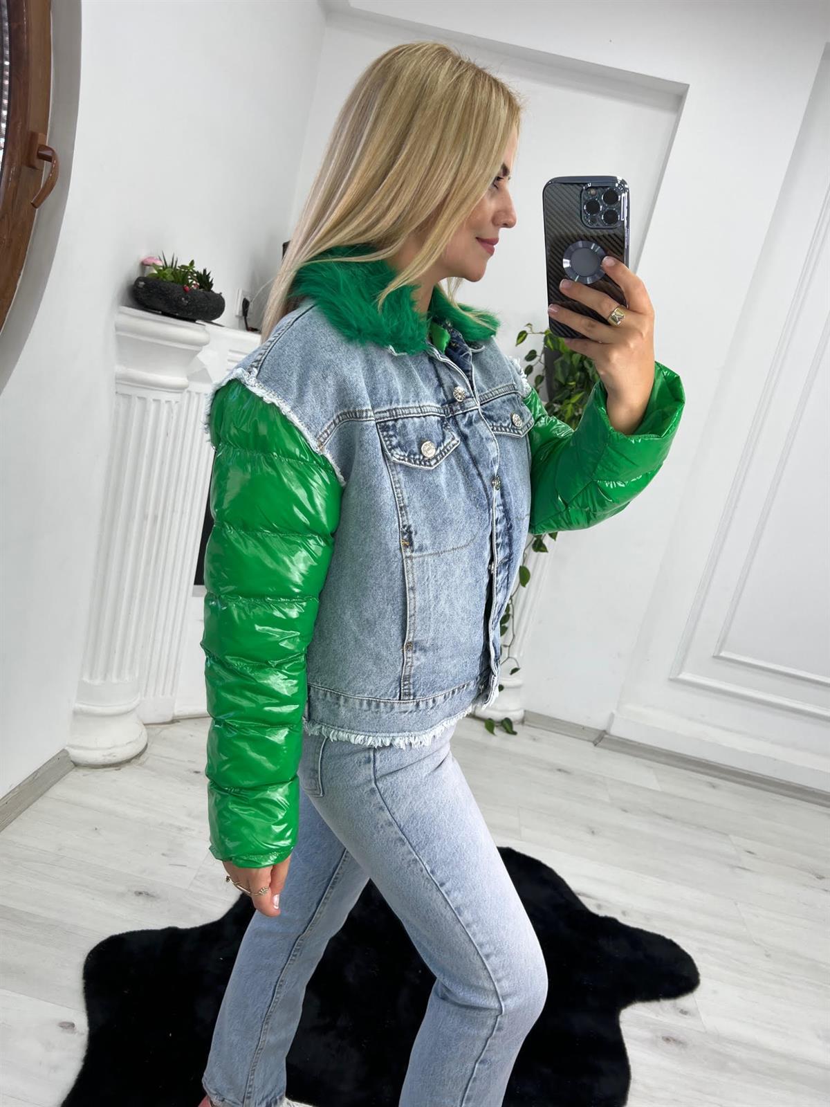 89849 Peluşlu Jean Mont YEŞİL