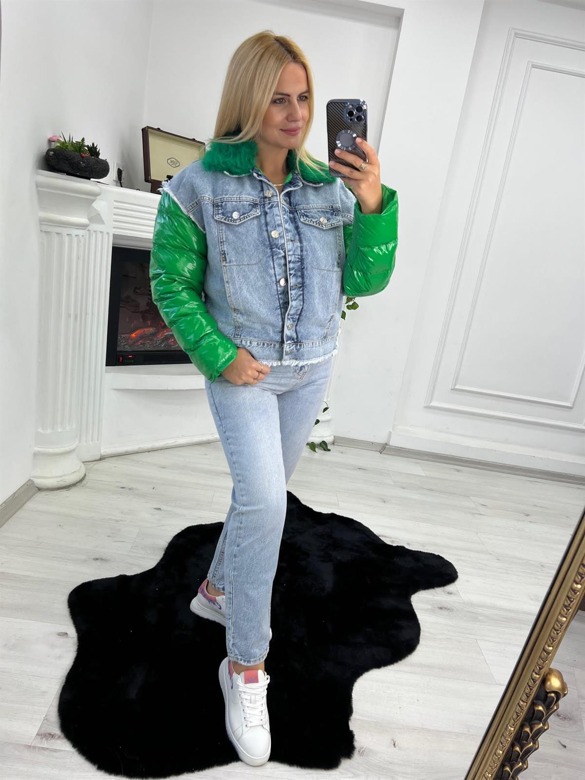 89849 Peluşlu Jean Mont YEŞİL