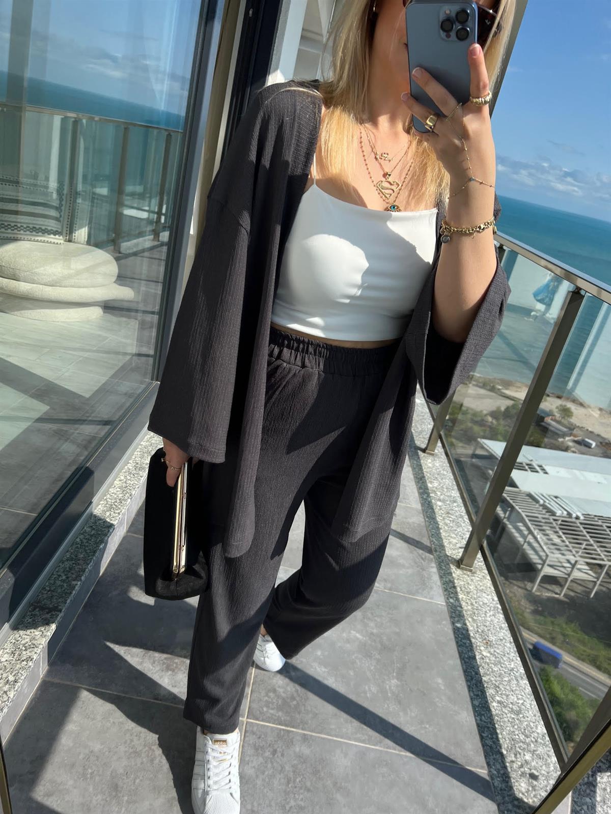 9210 Kimono Pantolonlu Takım ANTRESİT