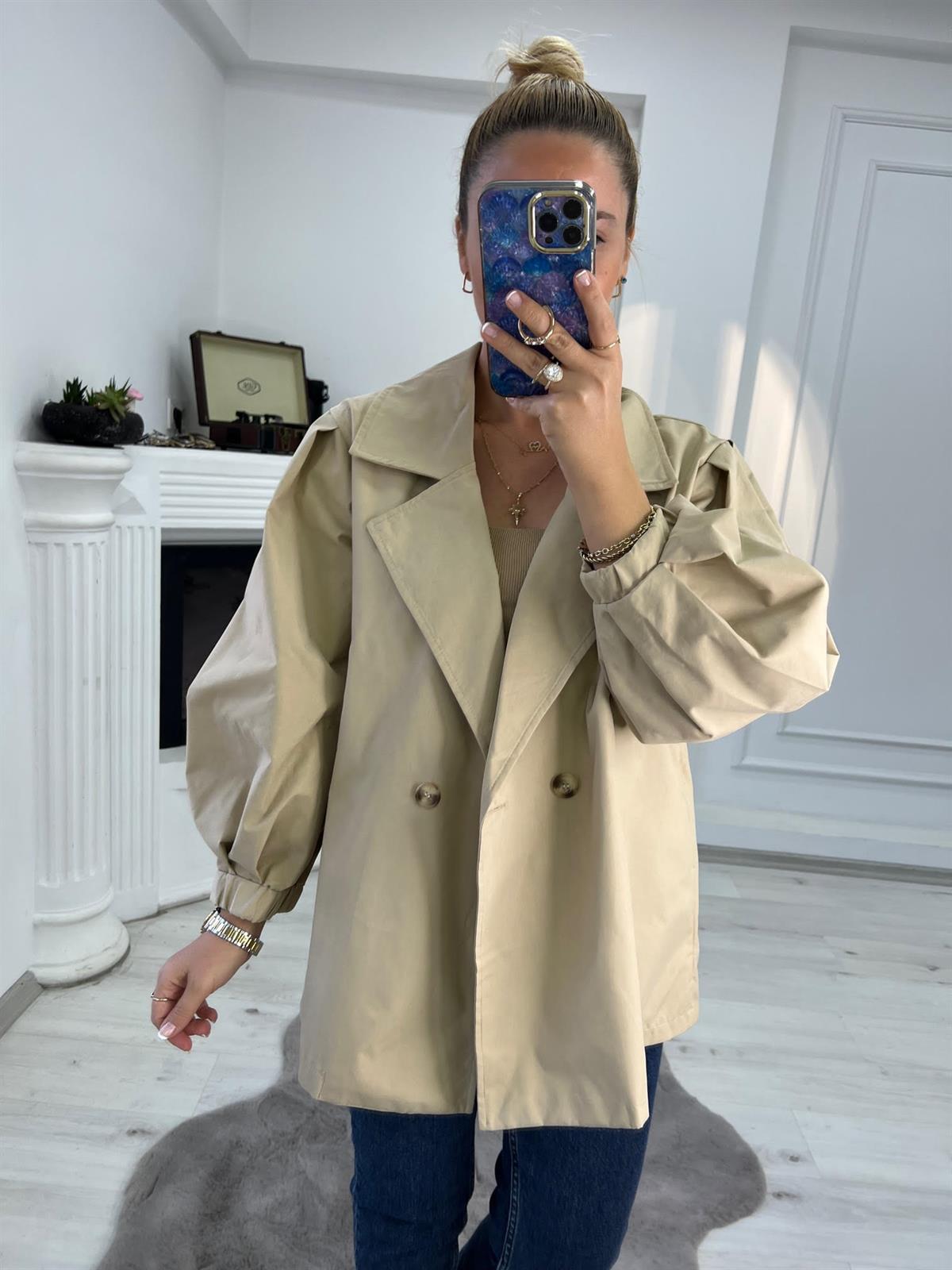 9279 Owersize Ceket CAMEL
