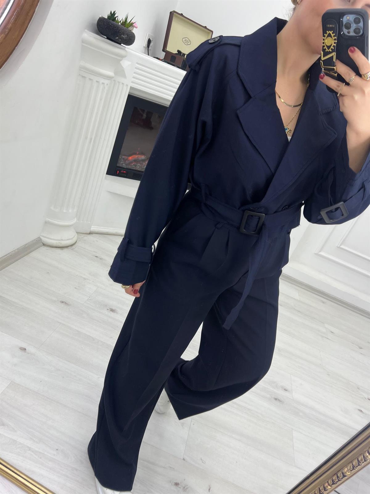 9306 Reglan Kısa Ceket LACİVERT