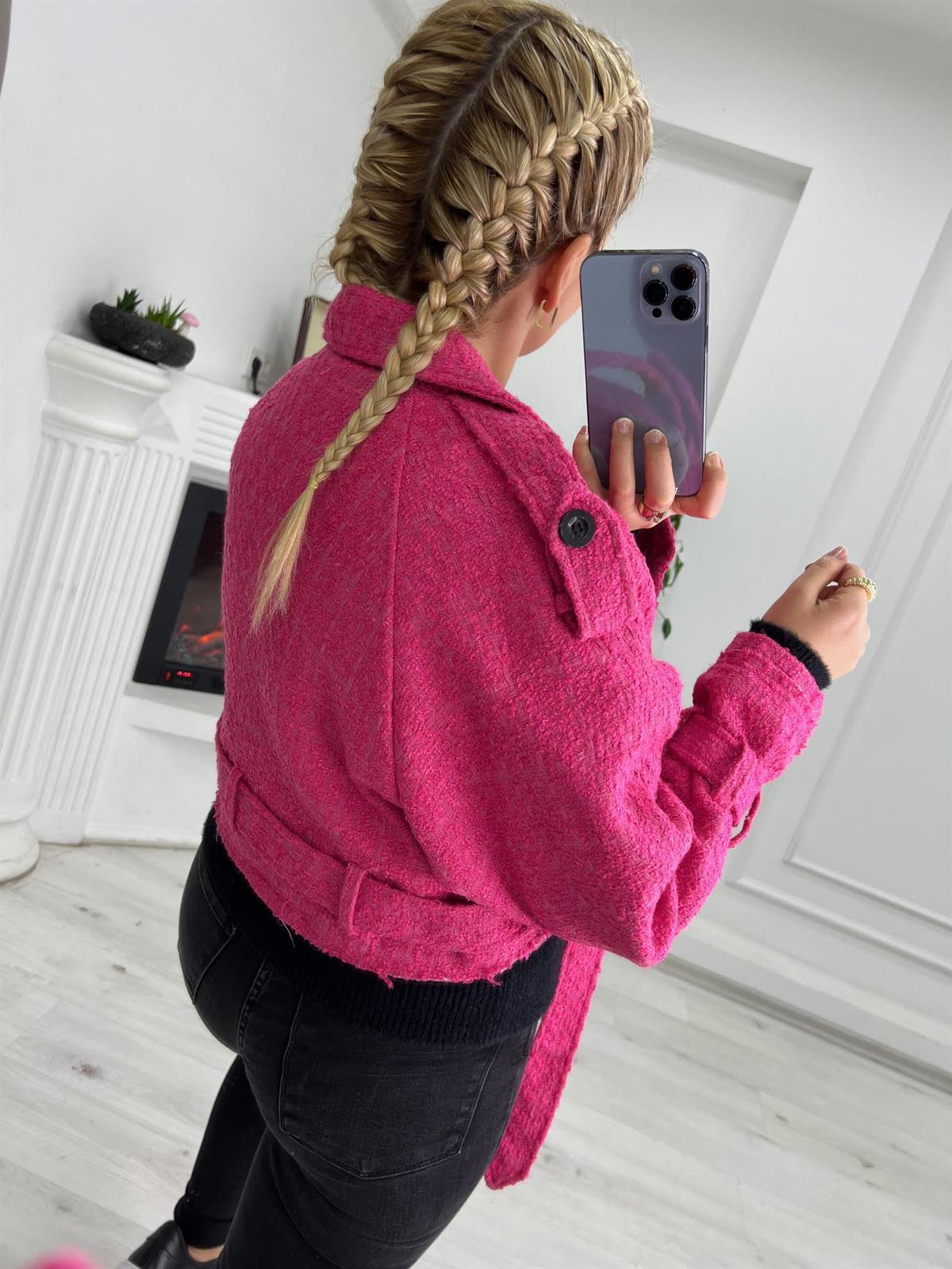 9315 Kısa Ceket PEMBE