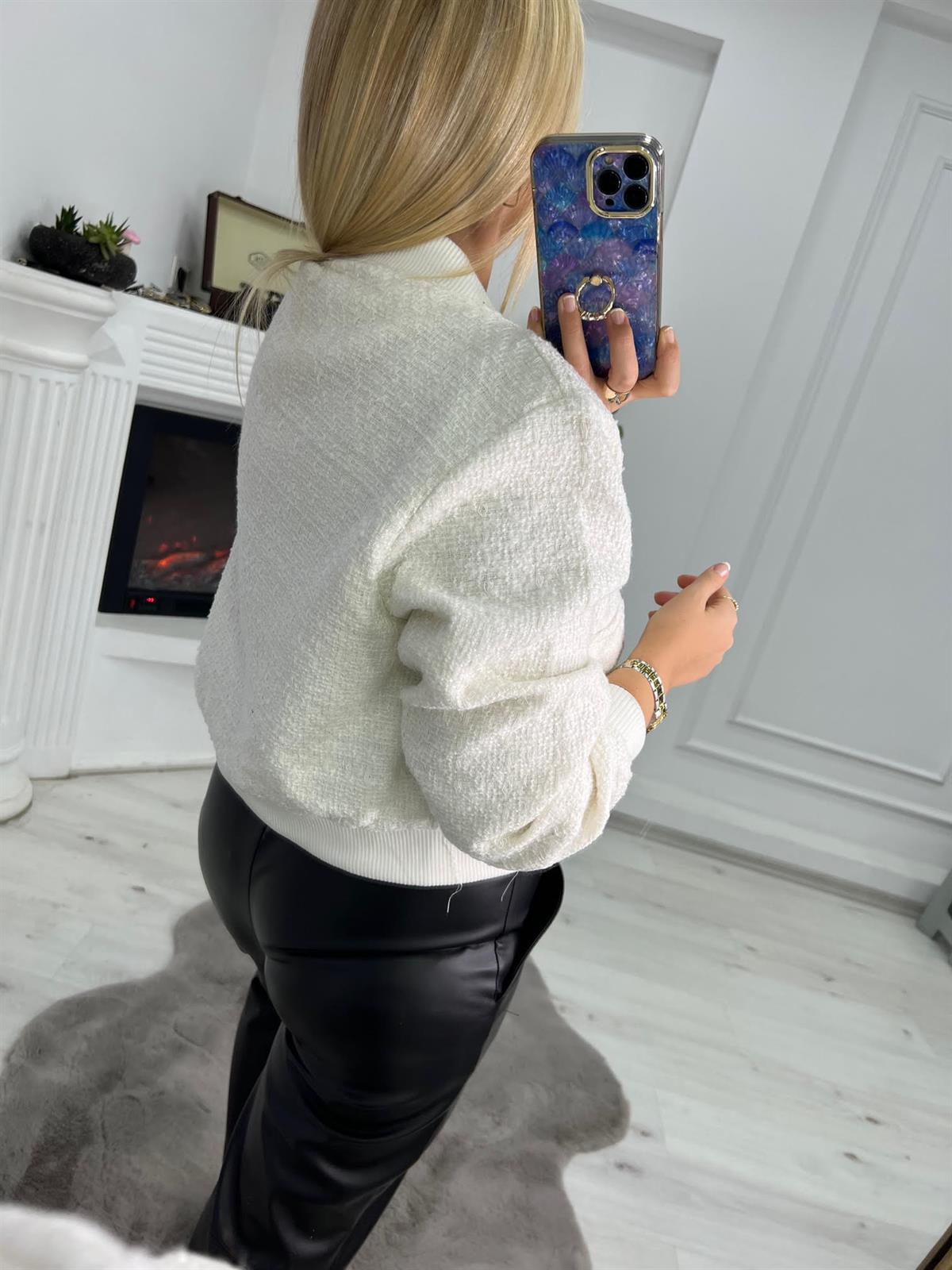 9346 Chanel Ceket BEYAZ