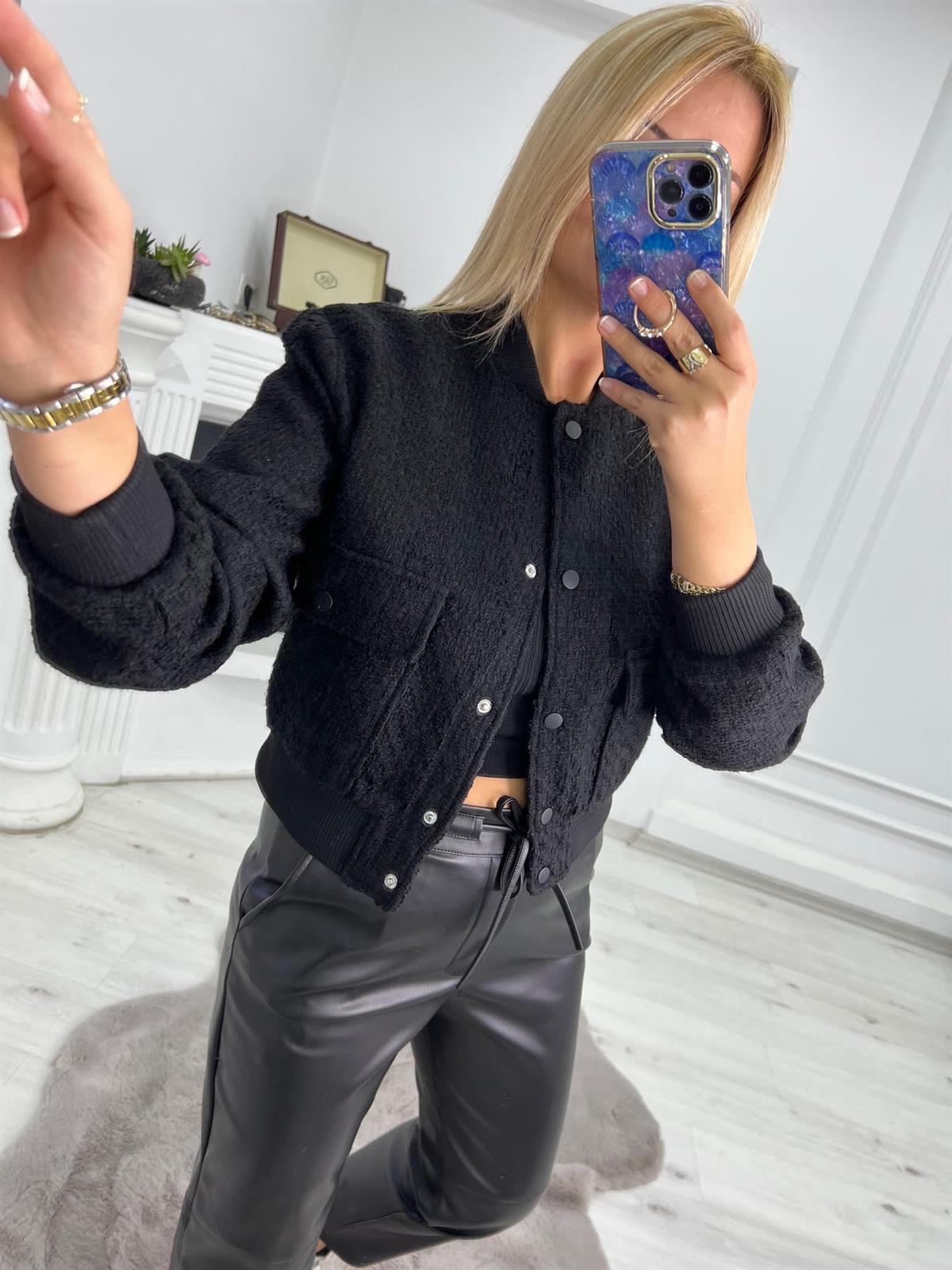 9346 Chanel Ceket SİYAH