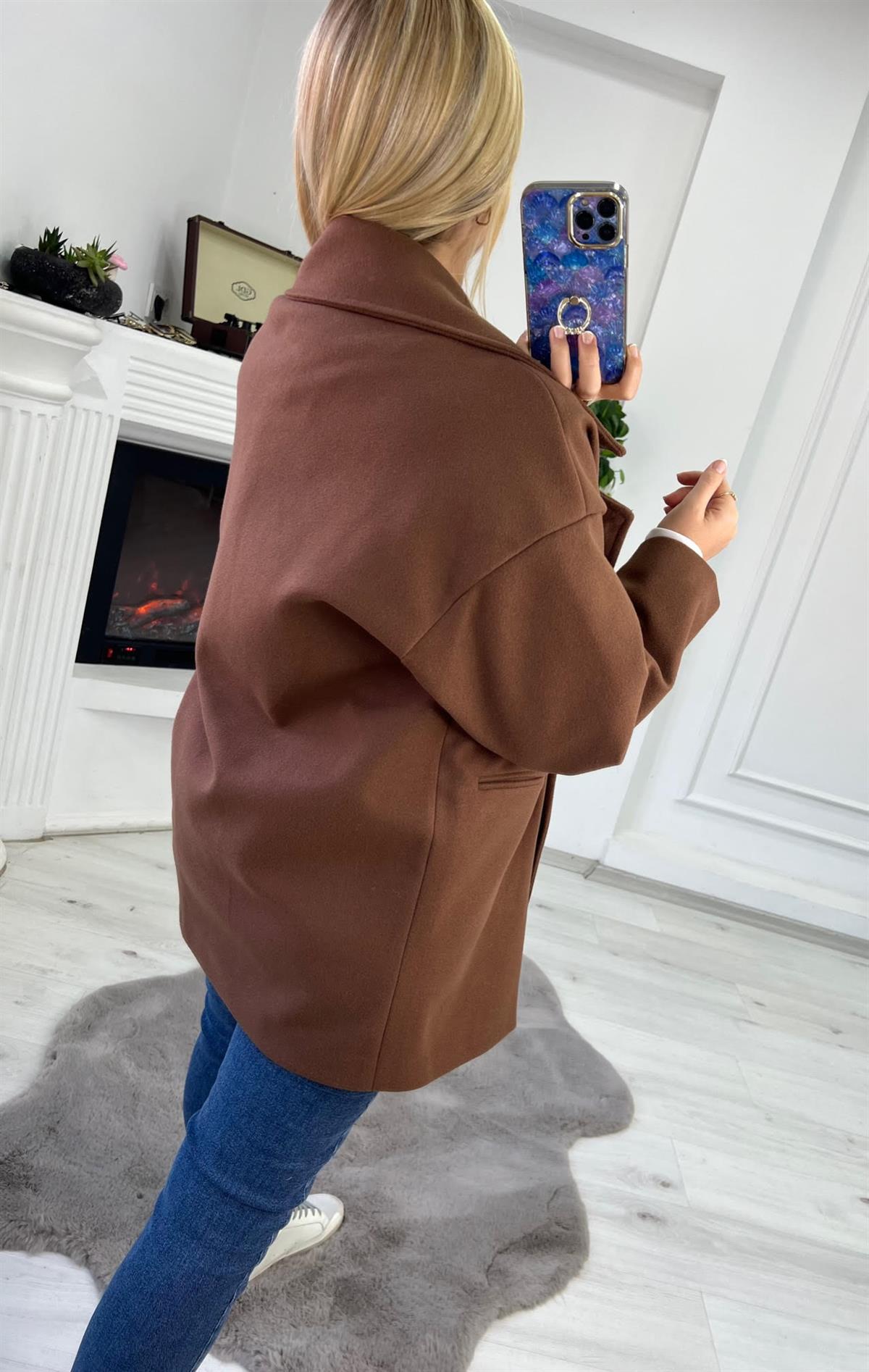 9357 Kaşe Kaban KAHVE