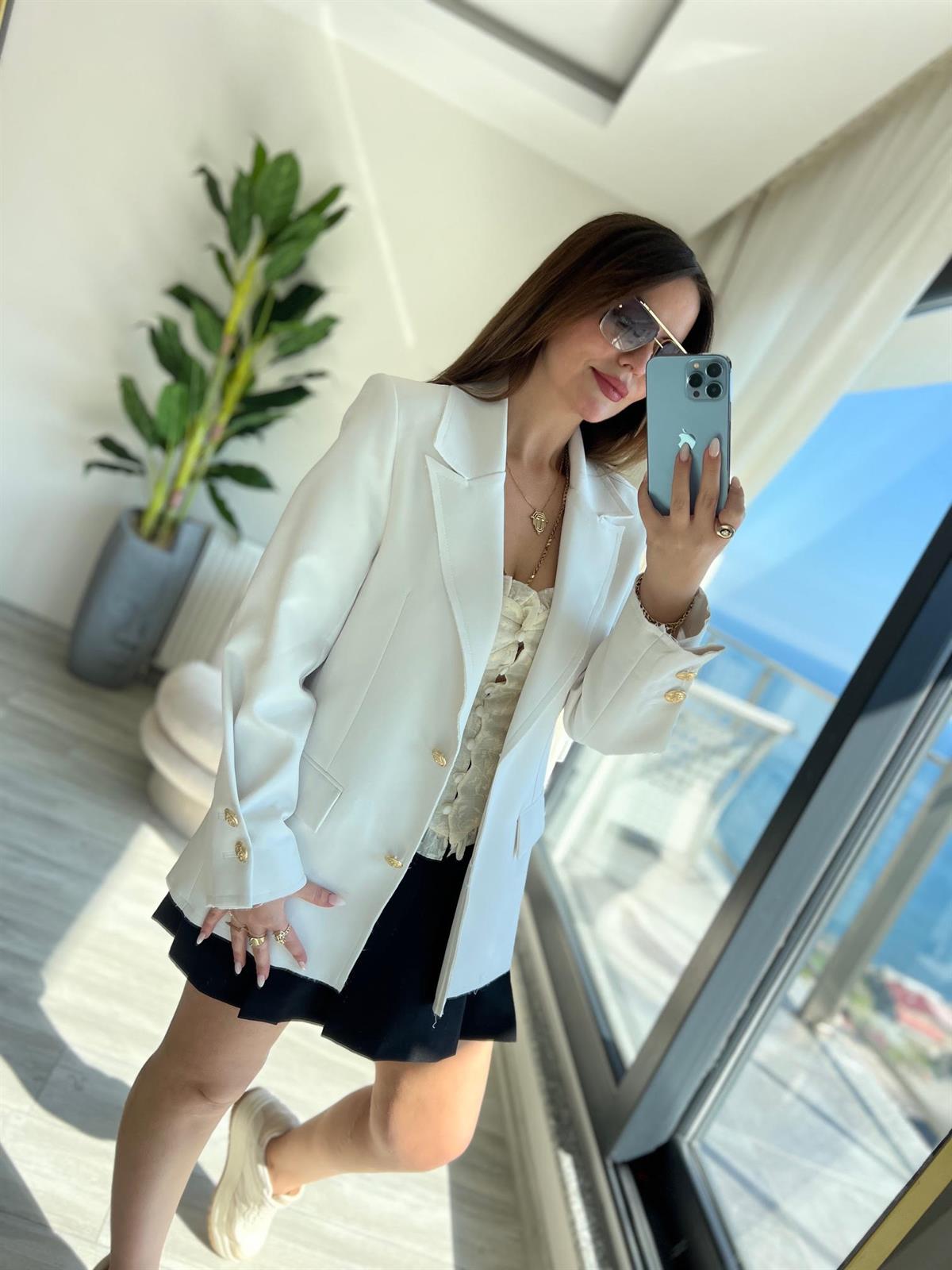 9410 Atlas Ceket BEYAZ