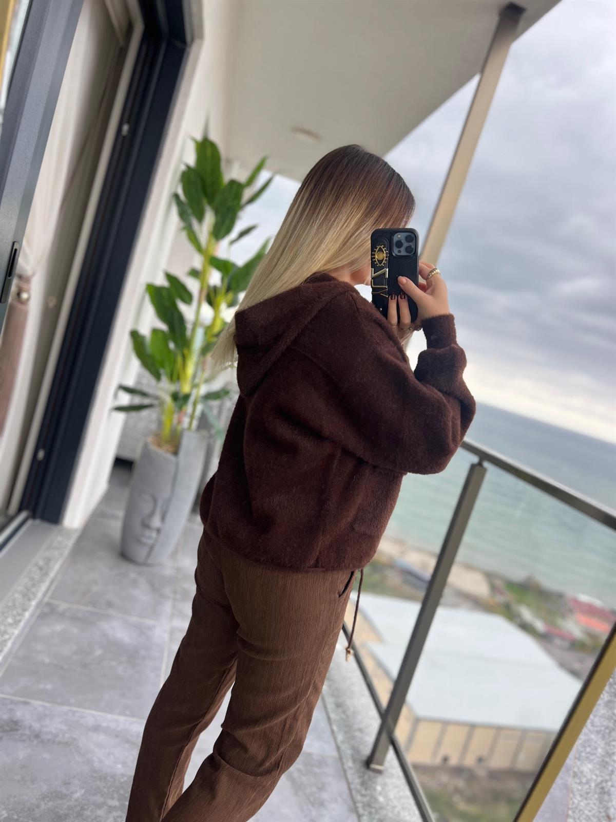 944 Angora Hırka ACI KAHVE