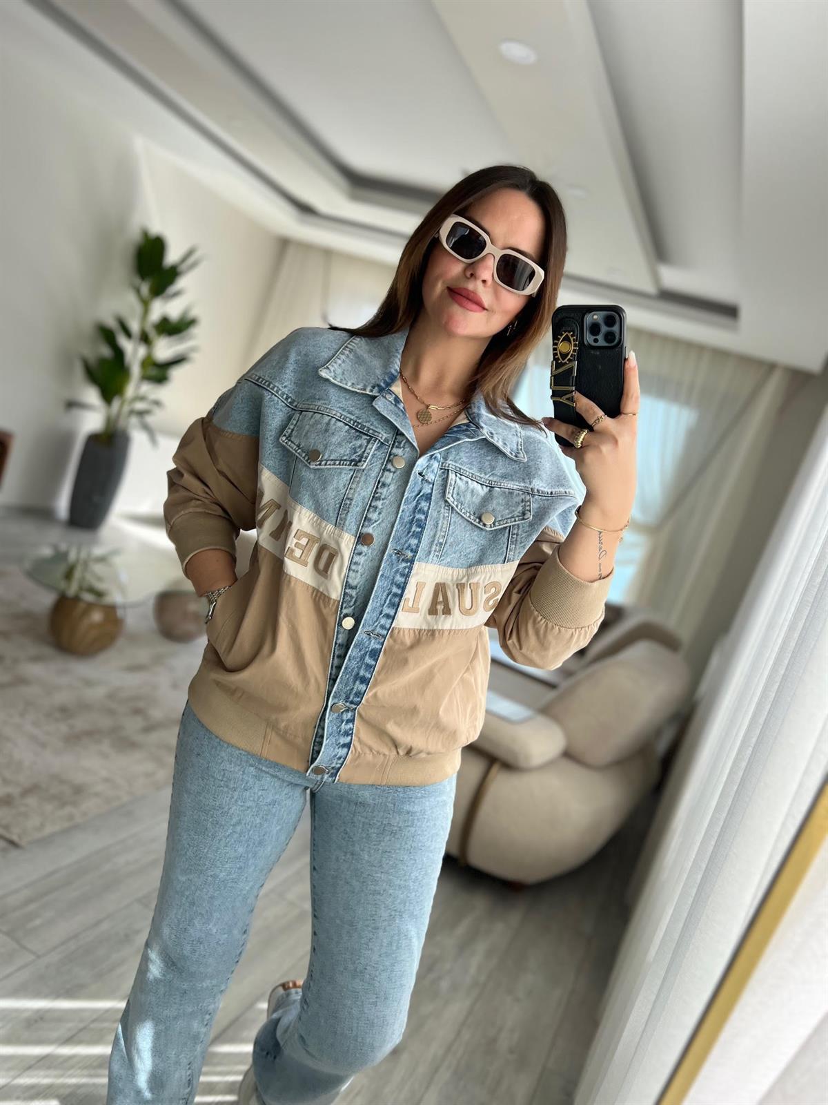 9619 Denim Ceket CAMEL