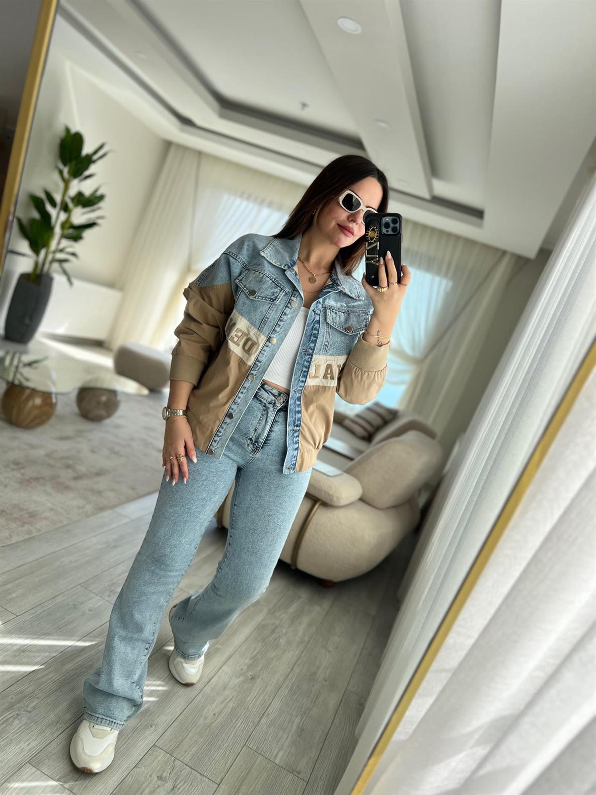 9619 Denim Ceket CAMEL