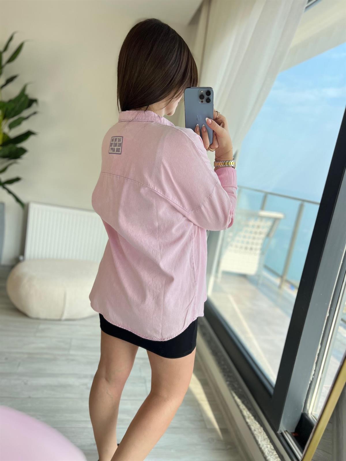 Arkası Armalı Gömlek TOZ PEMBE