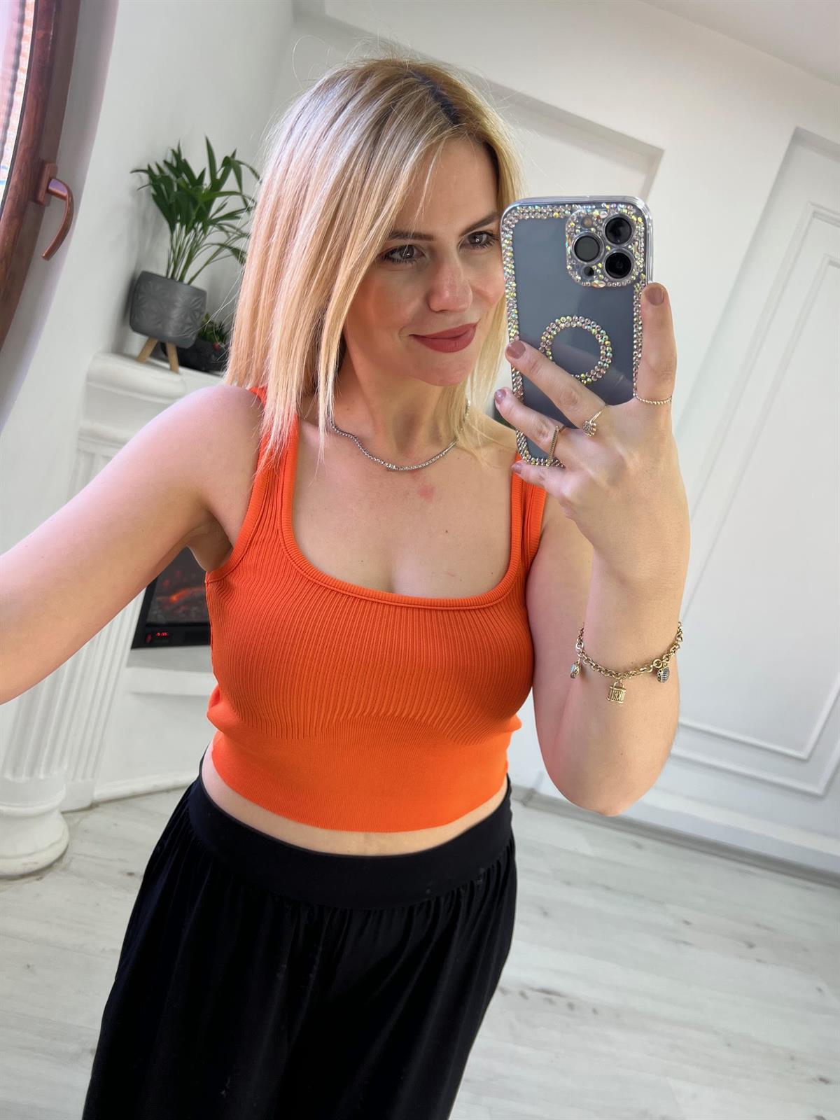 Askılı Crop TURUNCU