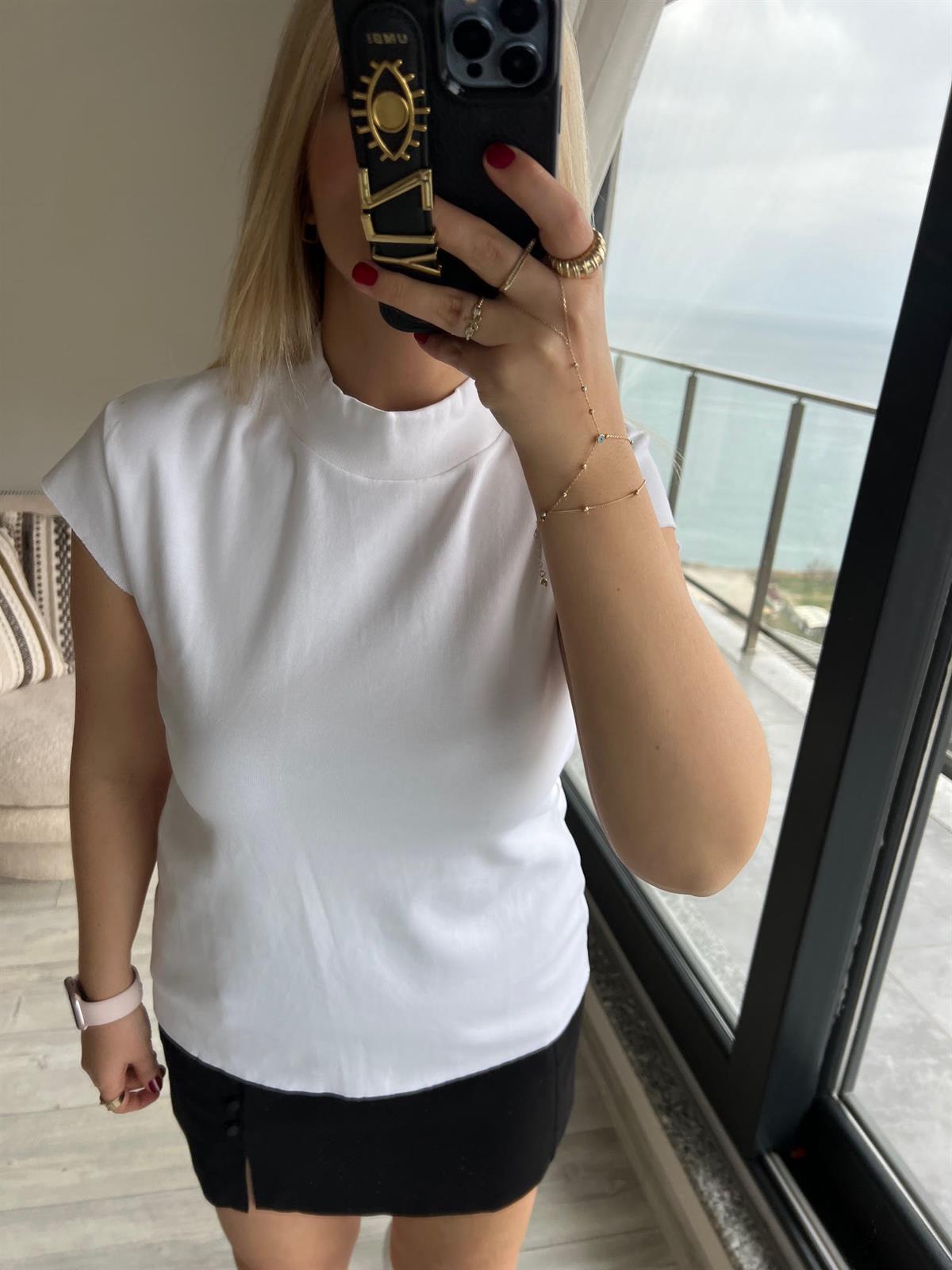 Balıkçı Yaka Tshirt EKRU