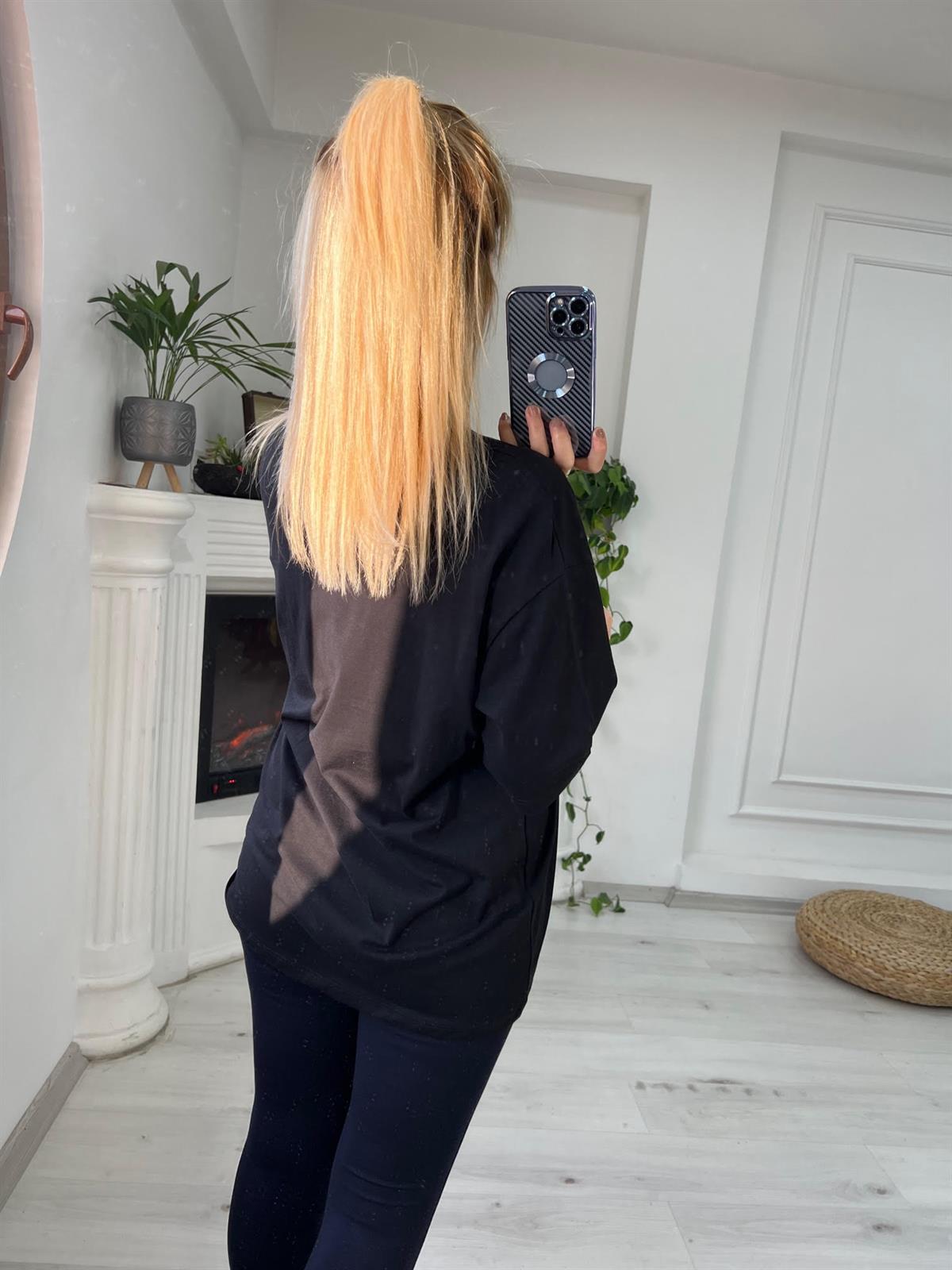 Bardak Baskılı Tshirt SİYAH