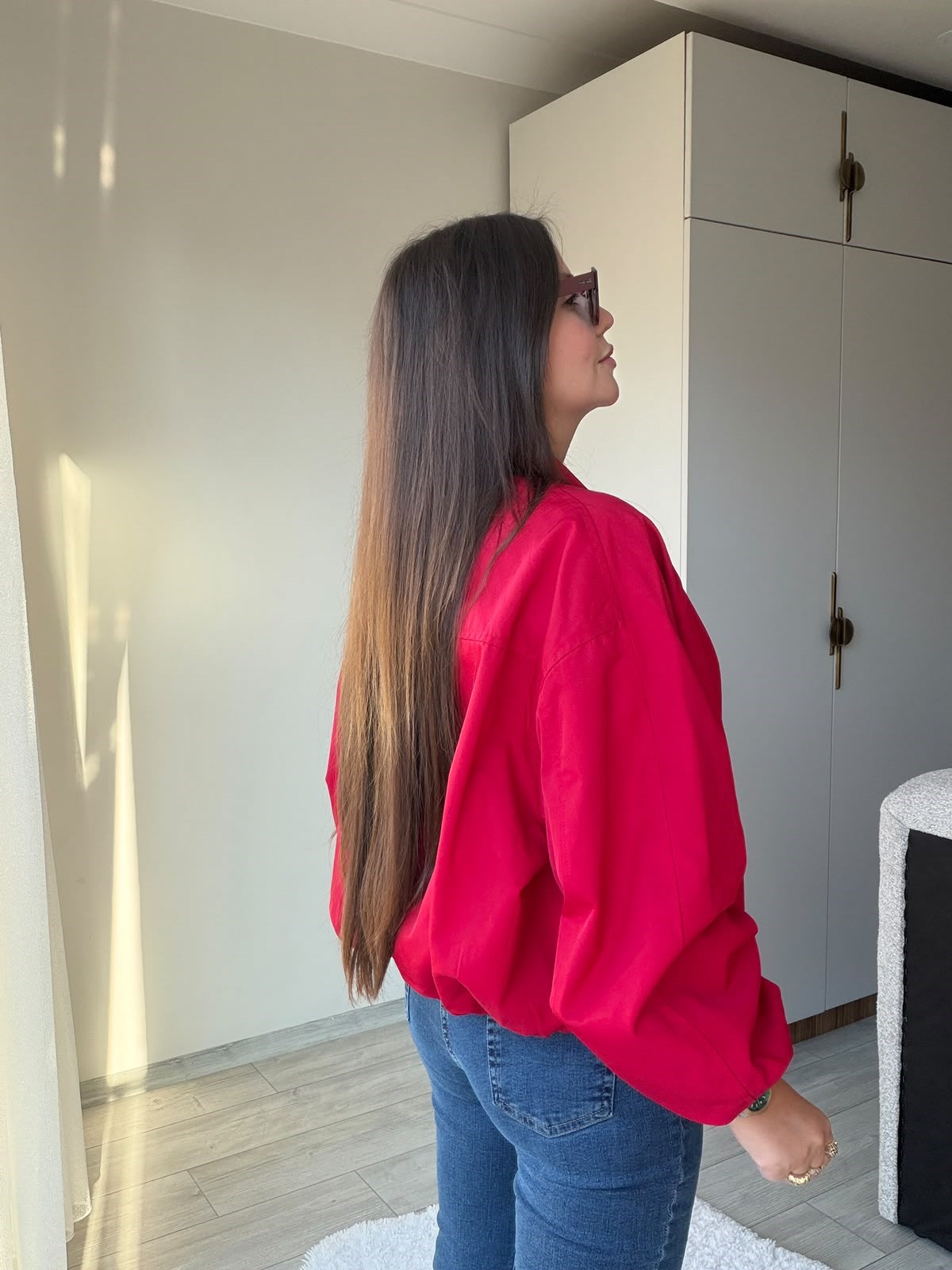 Bel Çıtçıt Detaylı Astarlı Ceket KIRMIZI