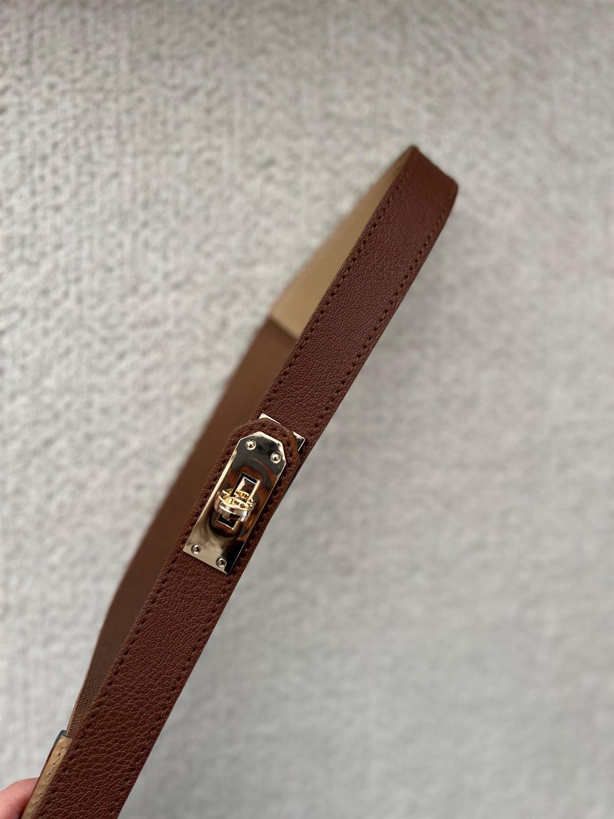 Çanta Detay İnce Deri Taba Kemer TABA