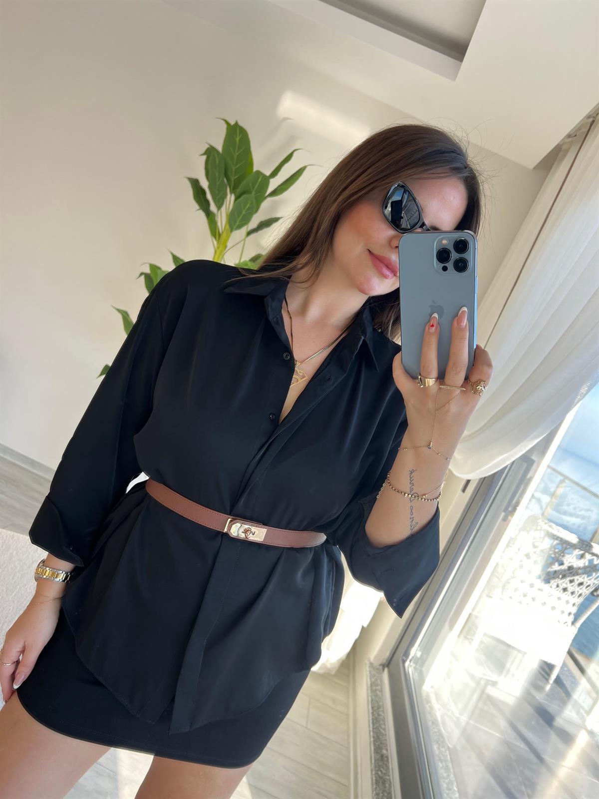 Çanta Detay İnce Deri Taba Kemer TABA