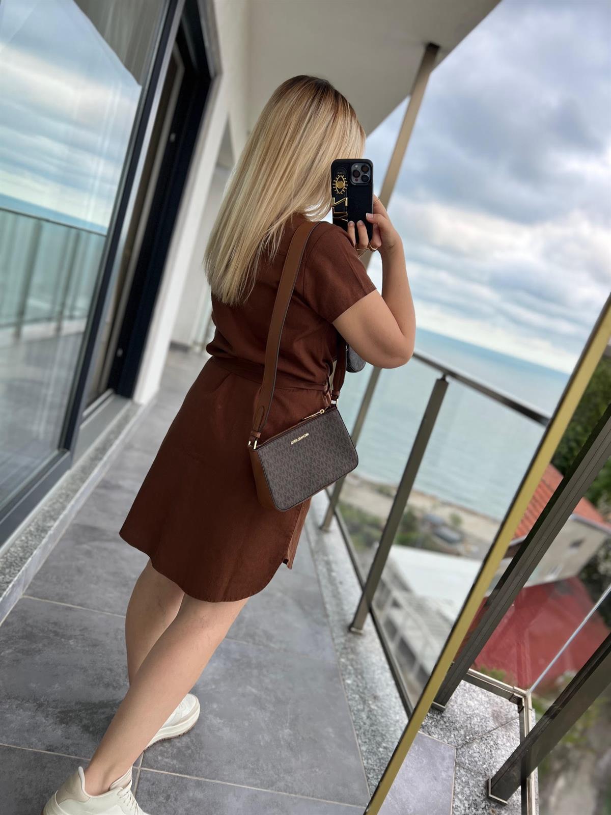 Cepli Elbise KAHVE