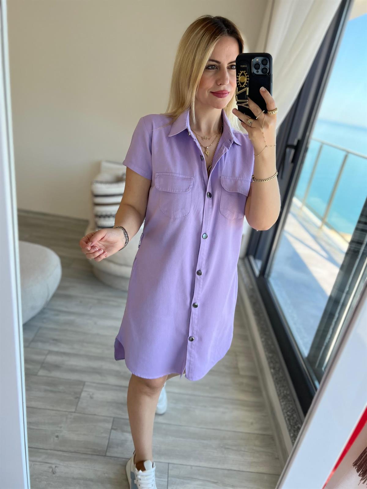 Cepli Elbise LİLA
