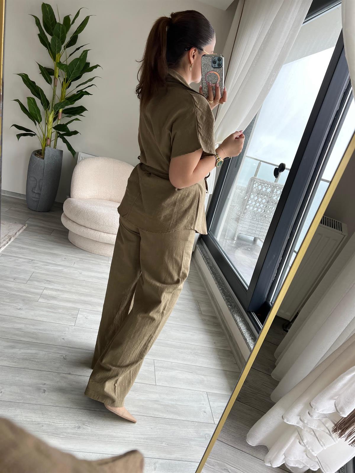Çıtçıtlı Kısa Kollu Takım HAKİ YEŞİL