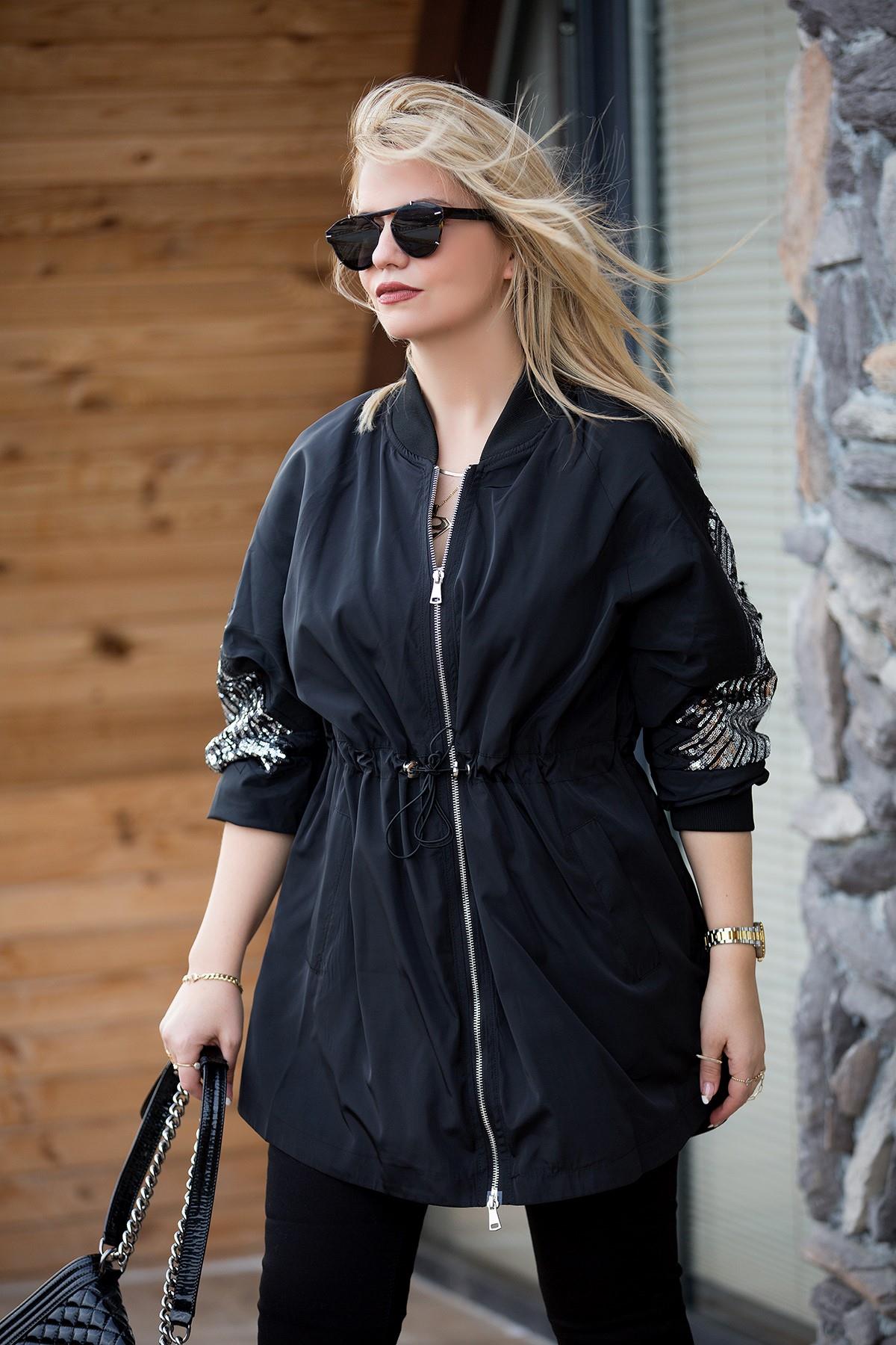 D87069 Trenchcoat SİYAH