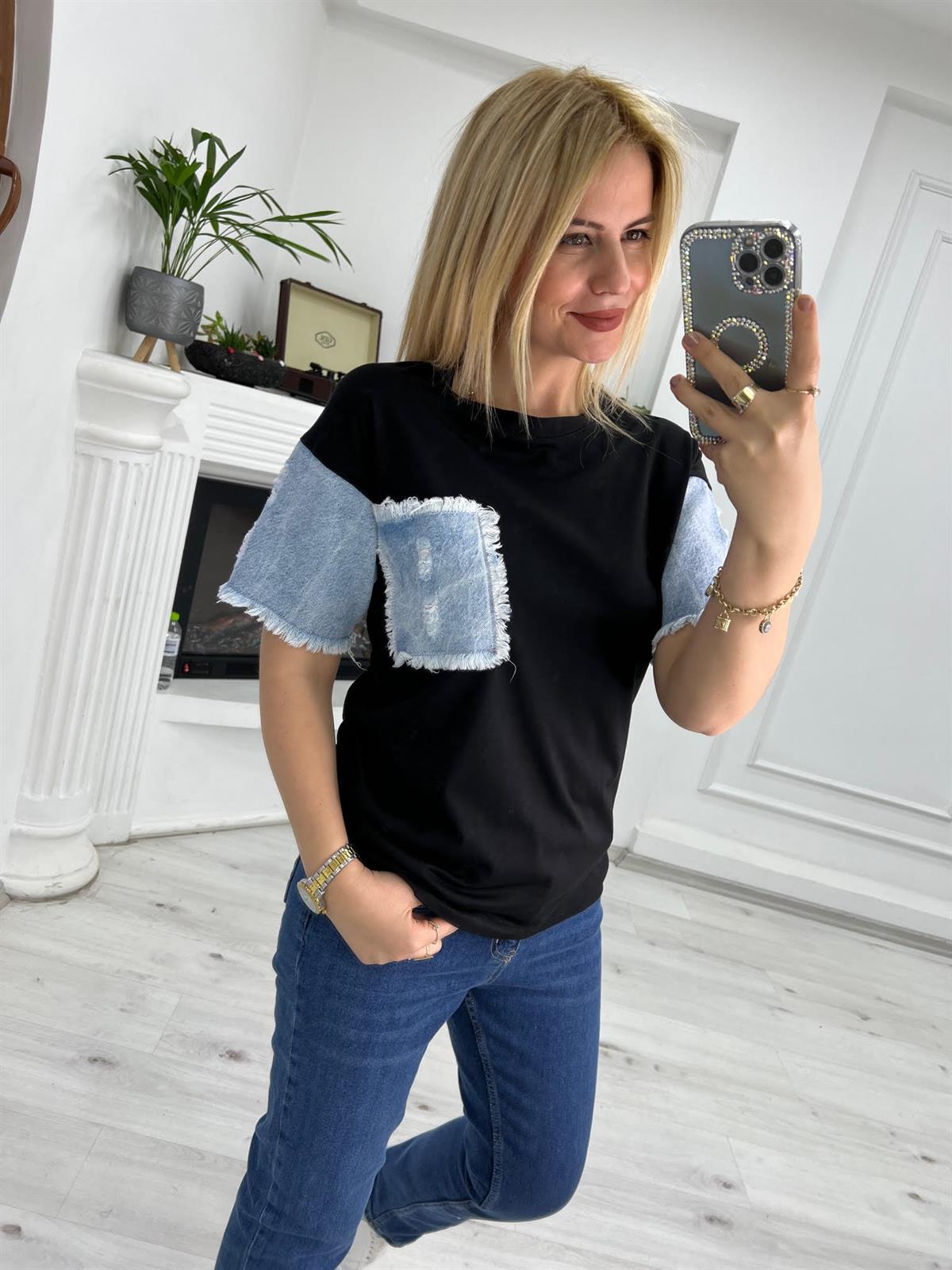 Jean Cepli Tshirt SİYAH