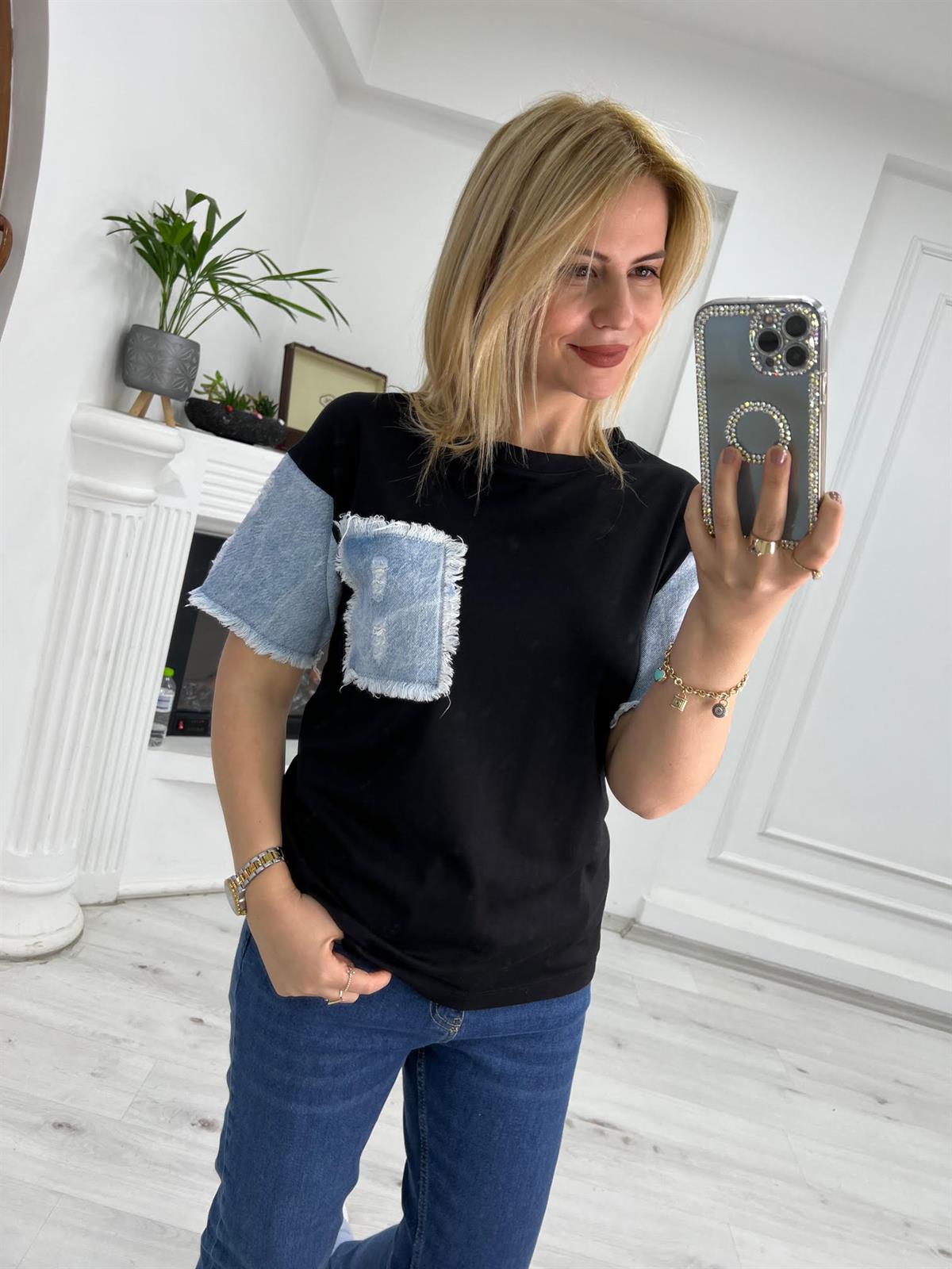 Jean Cepli Tshirt SİYAH