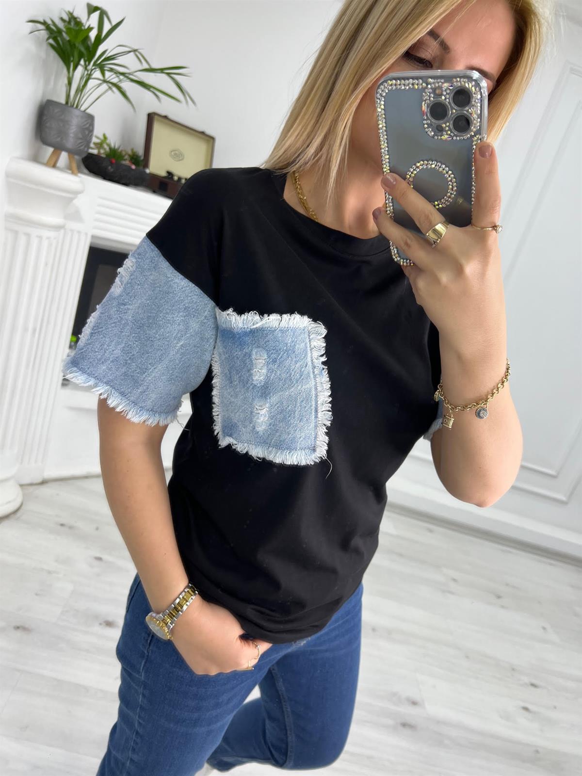 Jean Cepli Tshirt SİYAH