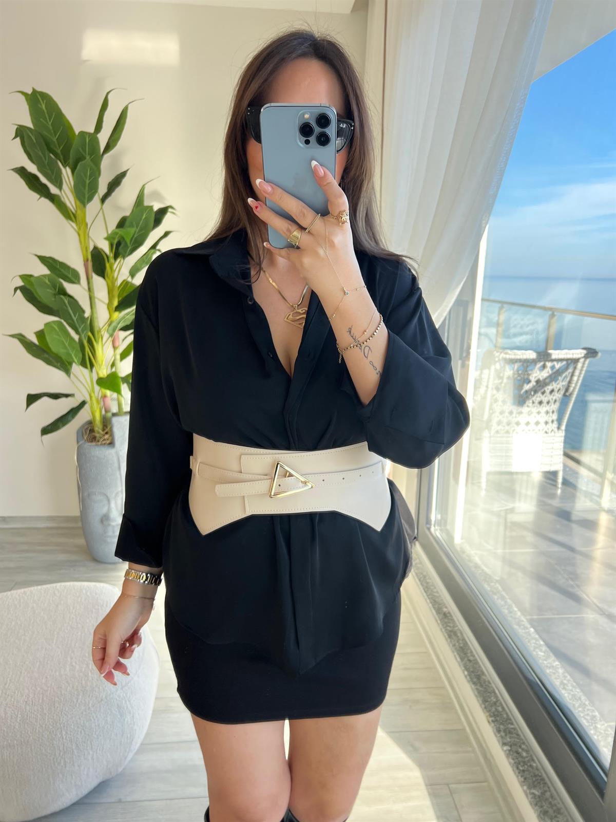 Kalın Vizon Deri Kemer VİZON