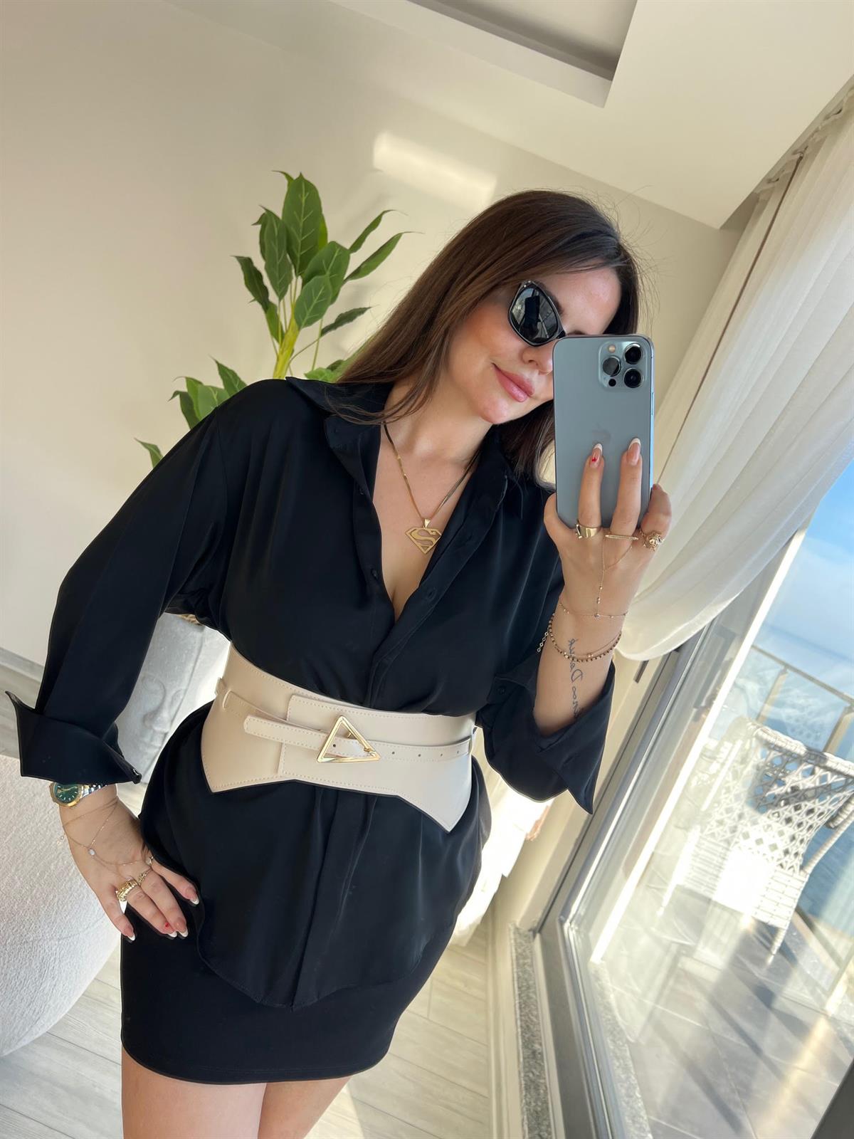 Kalın Vizon Deri Kemer VİZON