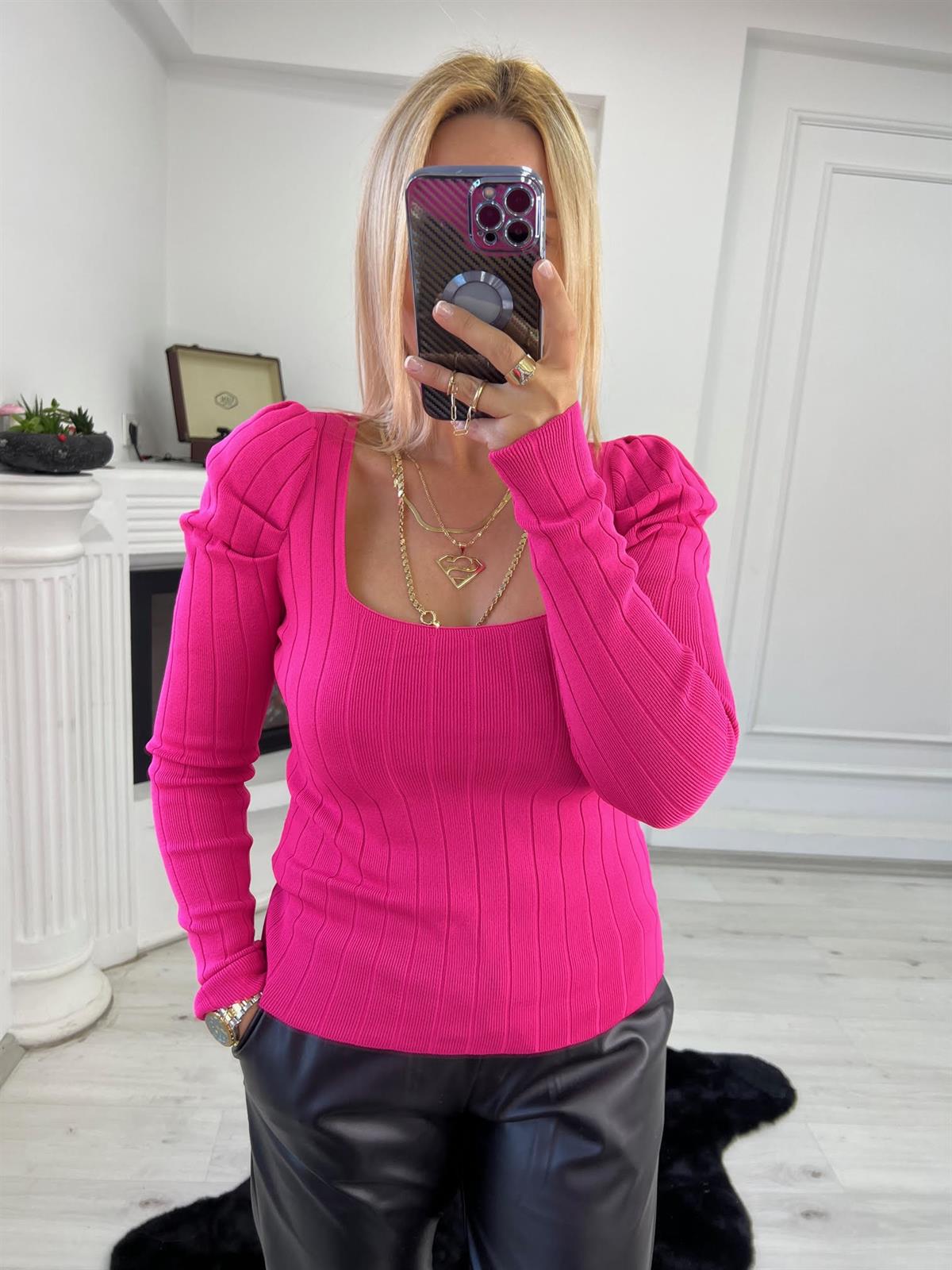 Karpuz Kol Triko PEMBE