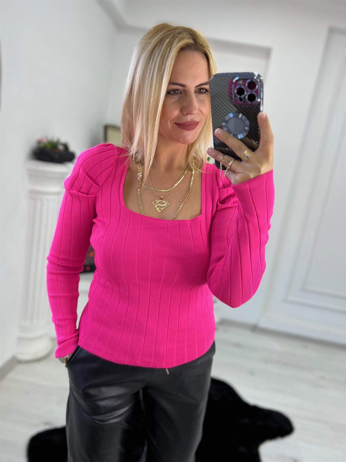 Karpuz Kol Triko PEMBE