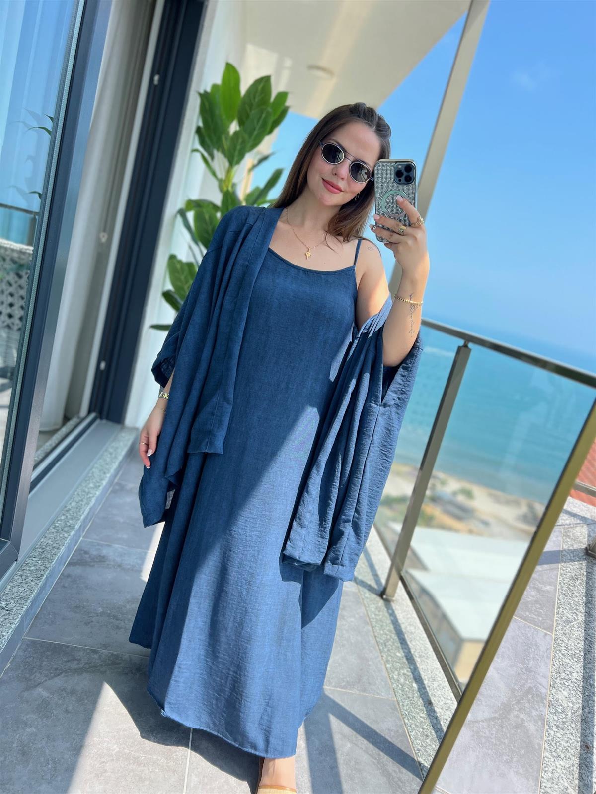 Kimono Elbise Takım LACİVERT