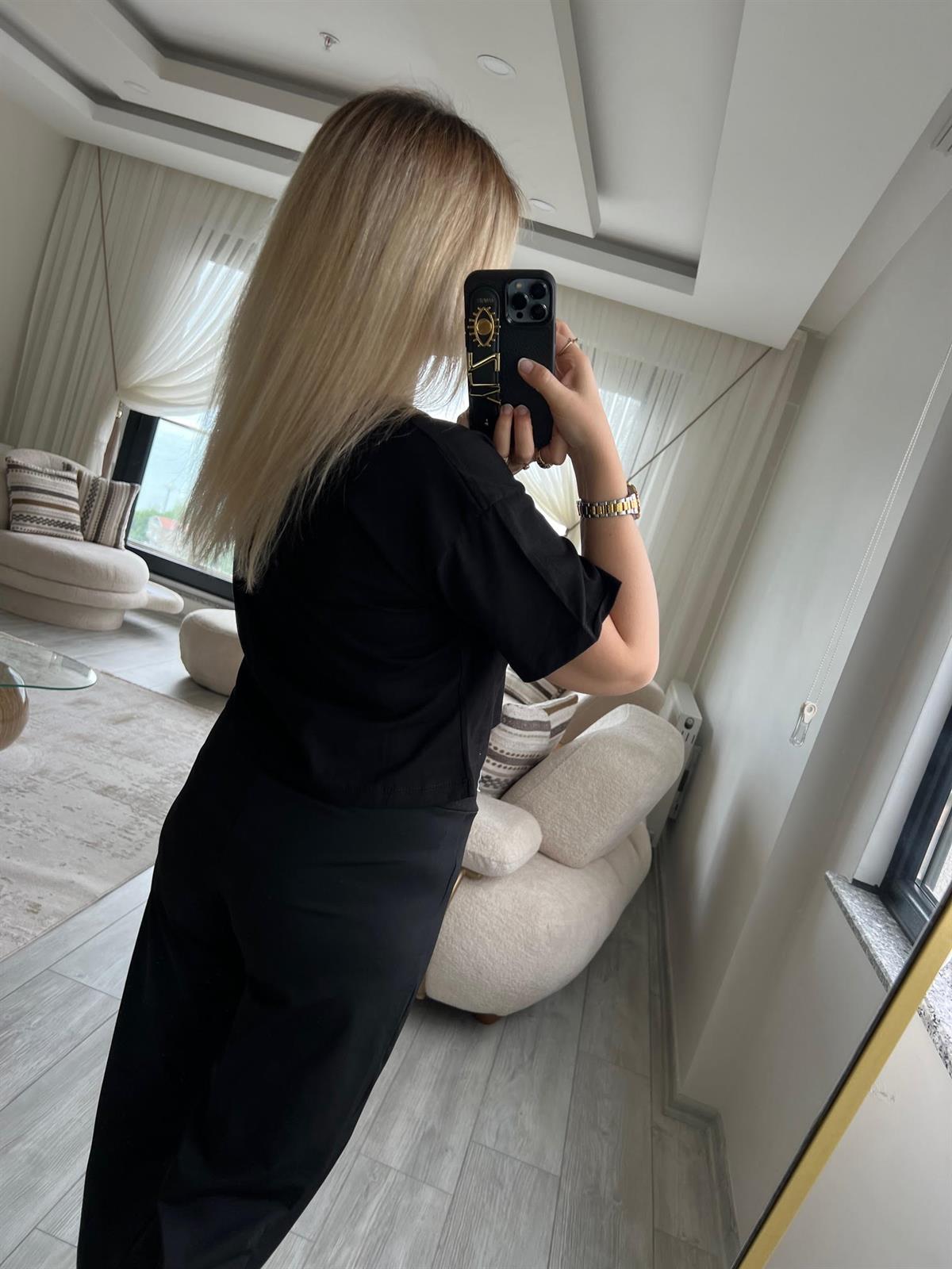 Kısa Tshirt SİYAH