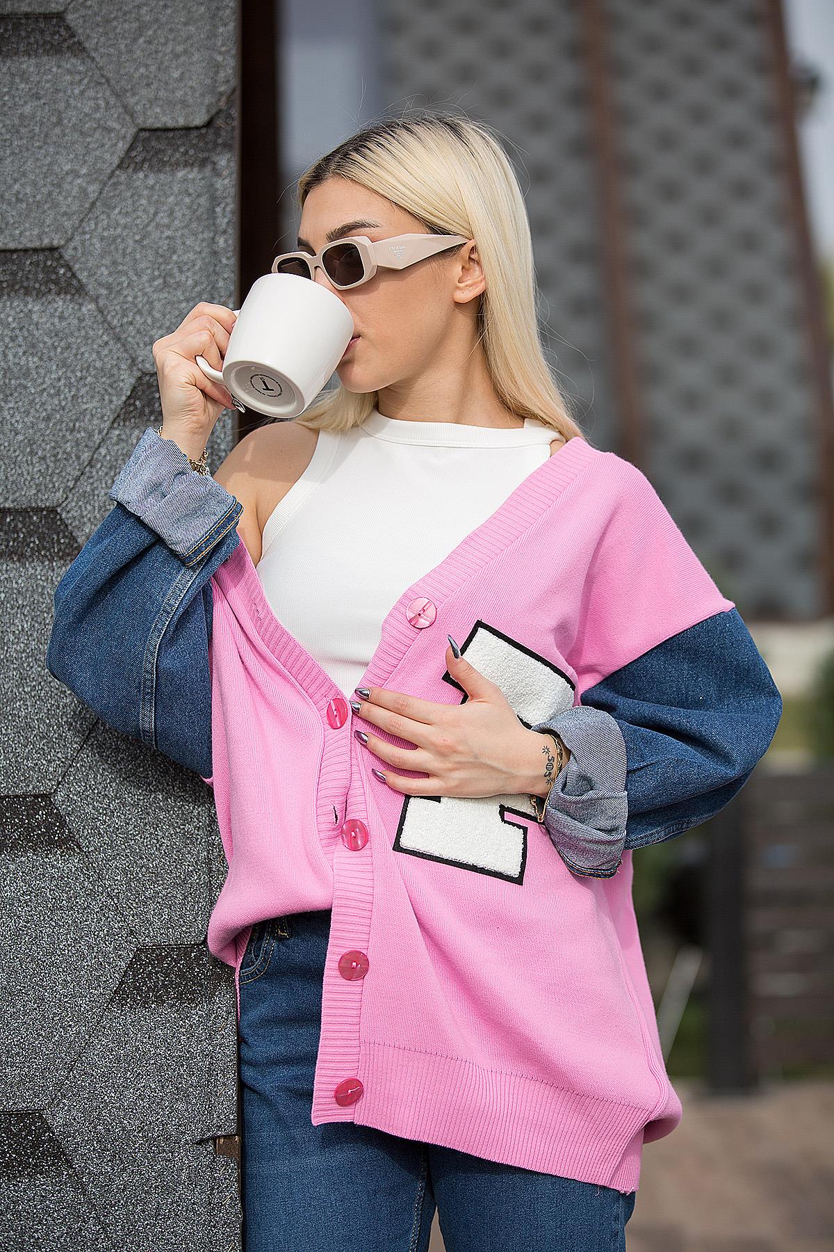 Kolu Jean Hırka PEMBE