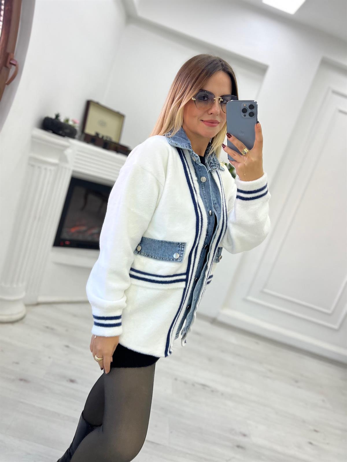 Kot Garnili Angora Hırka BEYAZ