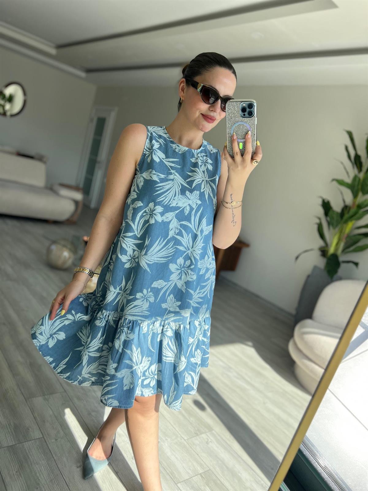 Kot Tencel Elbise İNDİGO