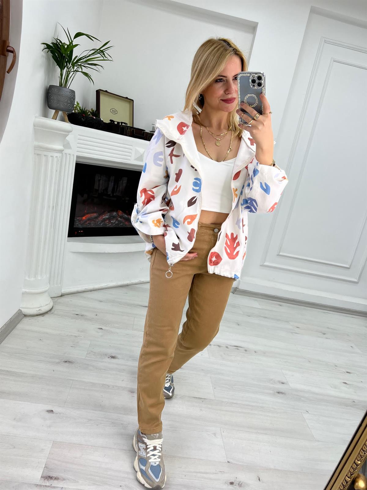 Likralı Yüksek Bel Jean CAMEL