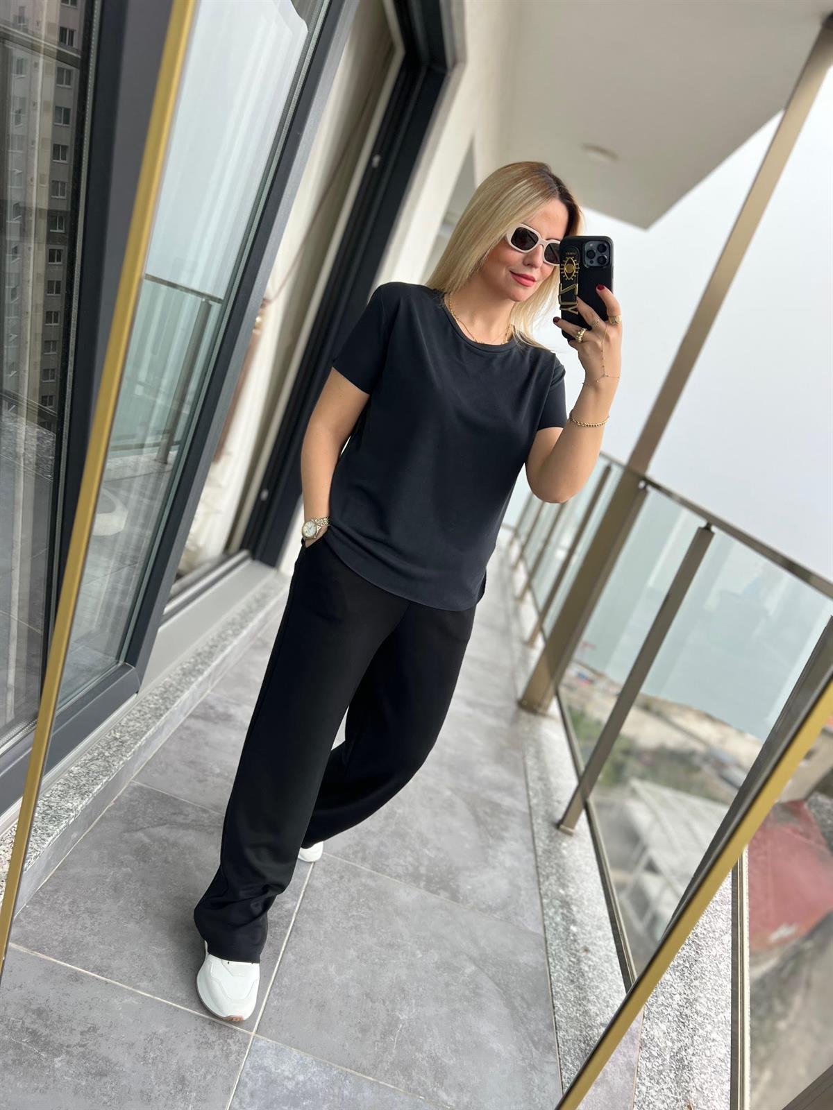 Modal Kumaş Palazzo SİYAH