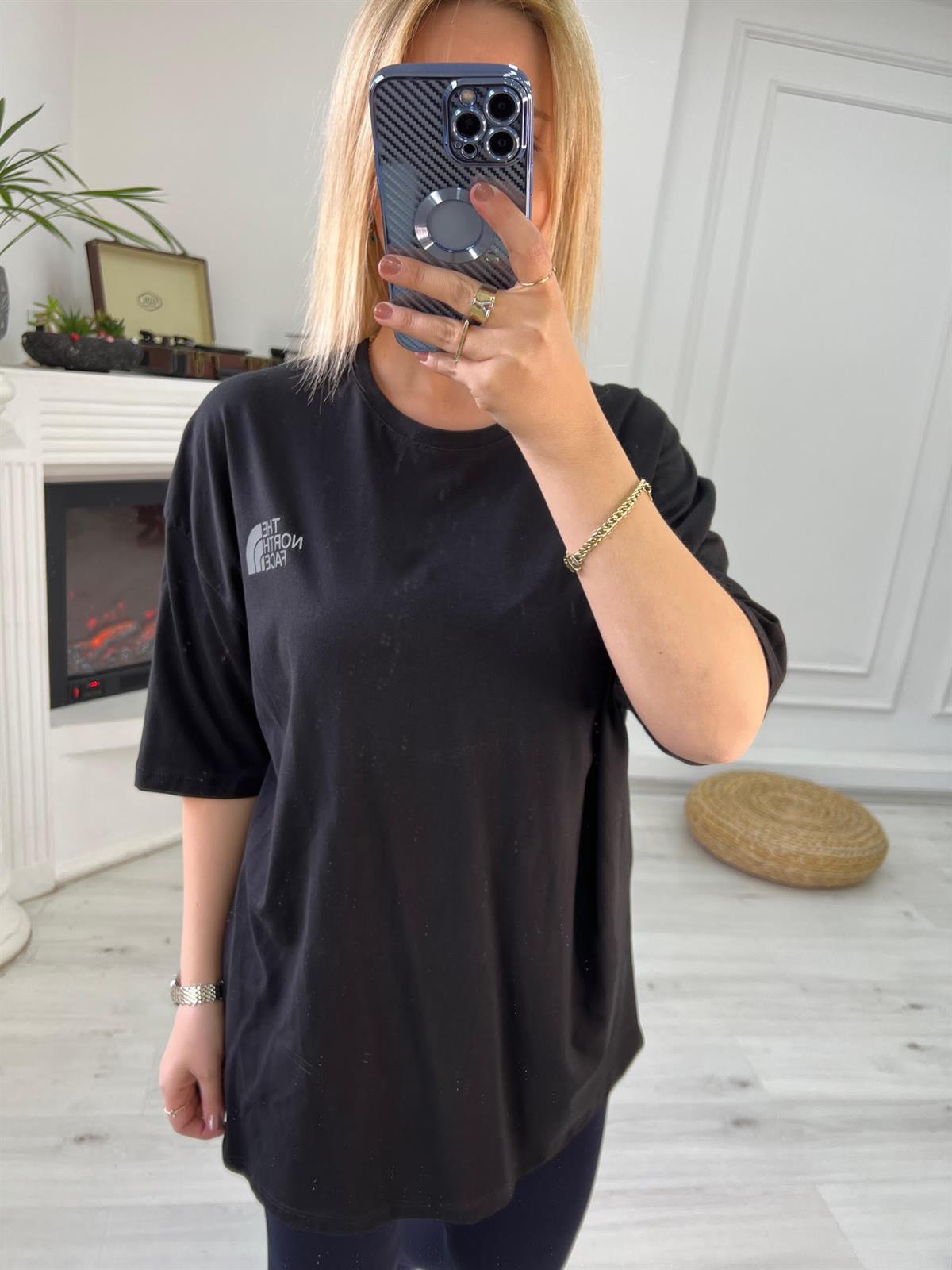 Reflektör Baskılı Tshirt SİYAH