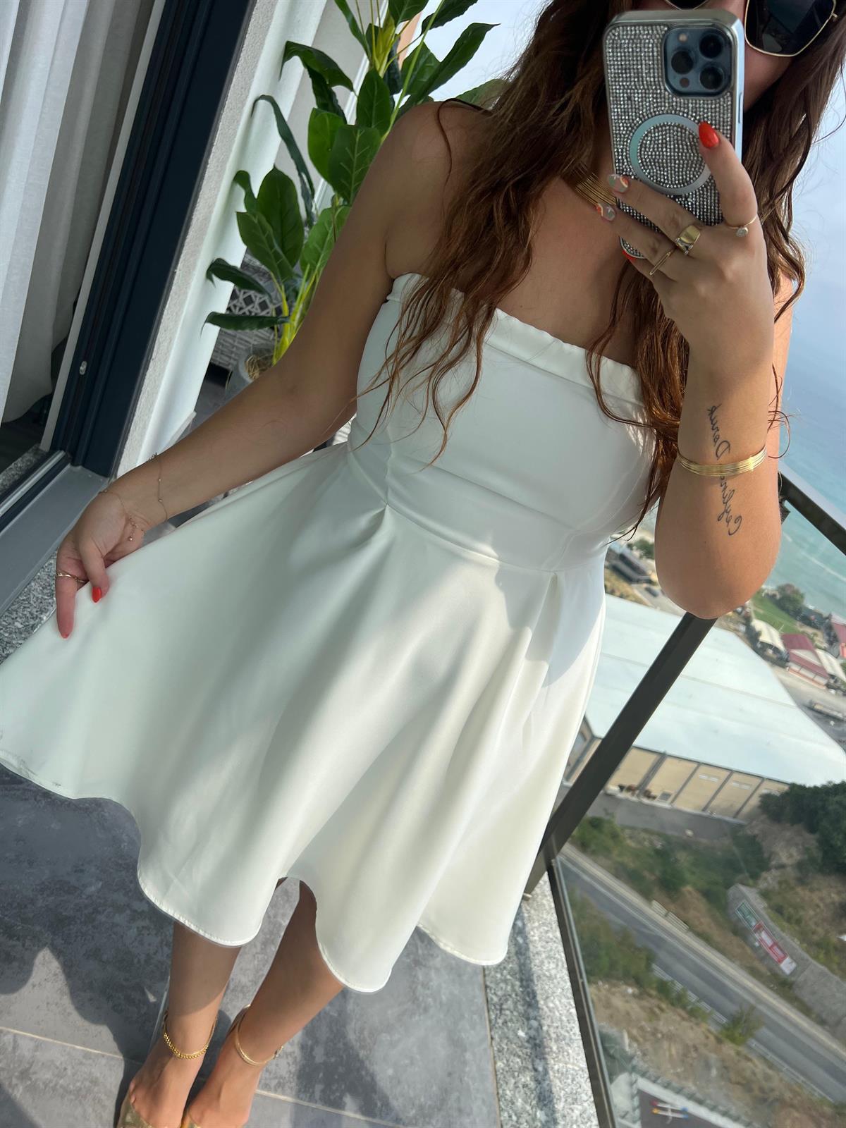 Strraplez Mini Elbise BEYAZ