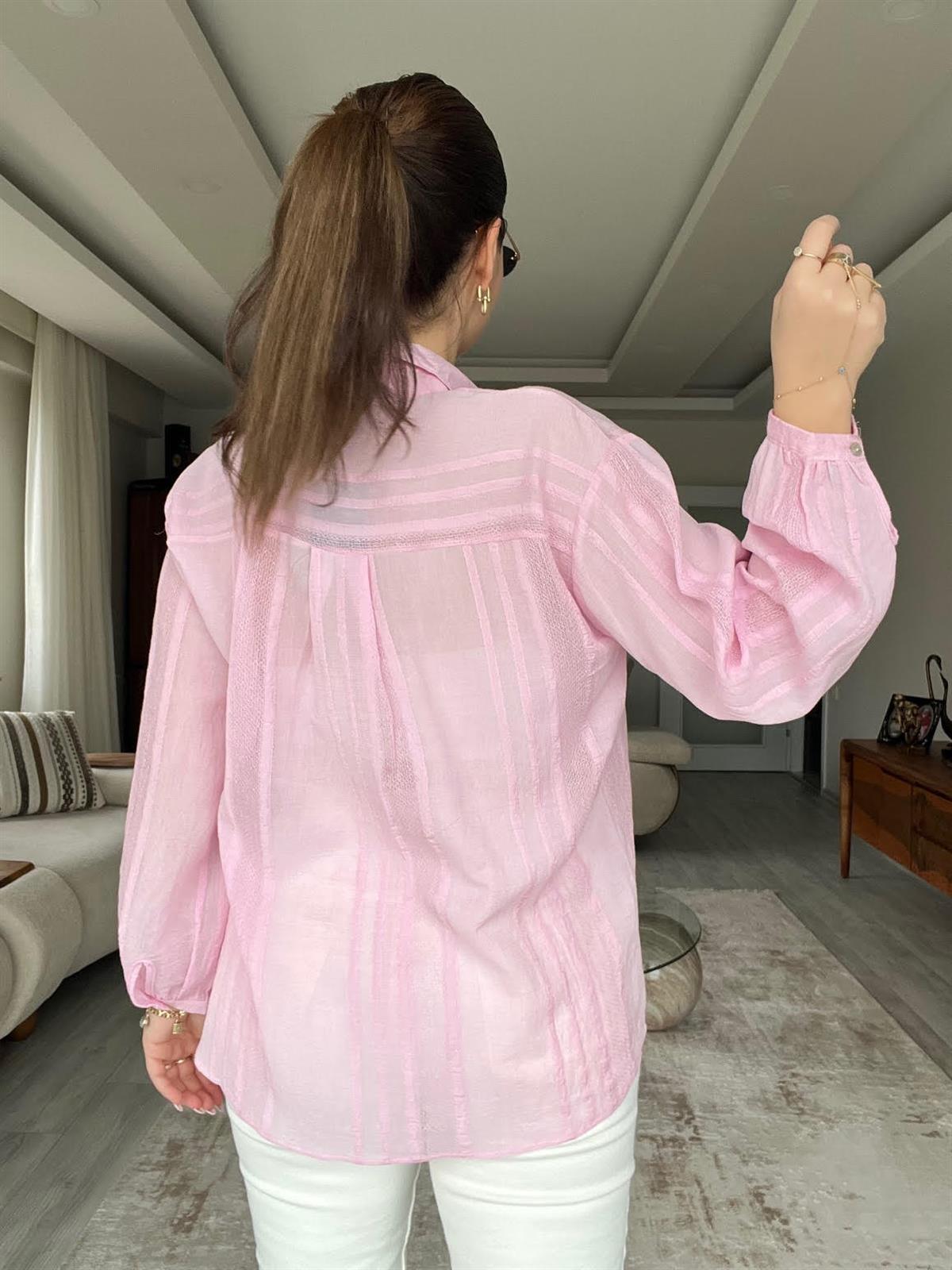 Transparan Gömlek PEMBE