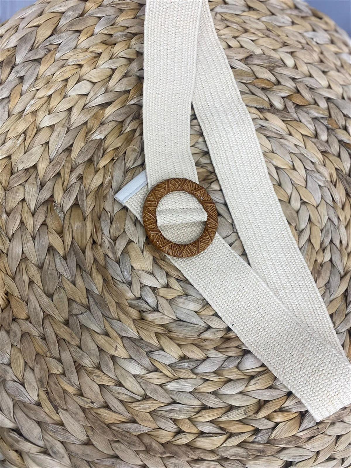 Yuvarlak Tokalı Hasır Kemer HASIR