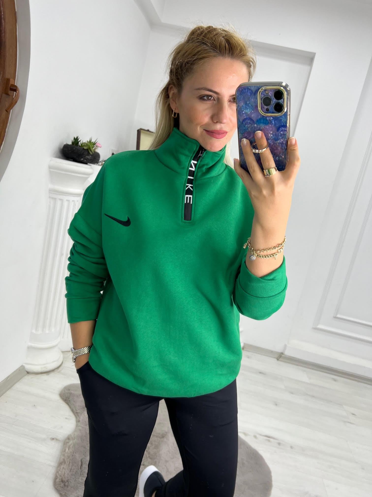 01 Yarım Fermuar Sweat YEŞİL