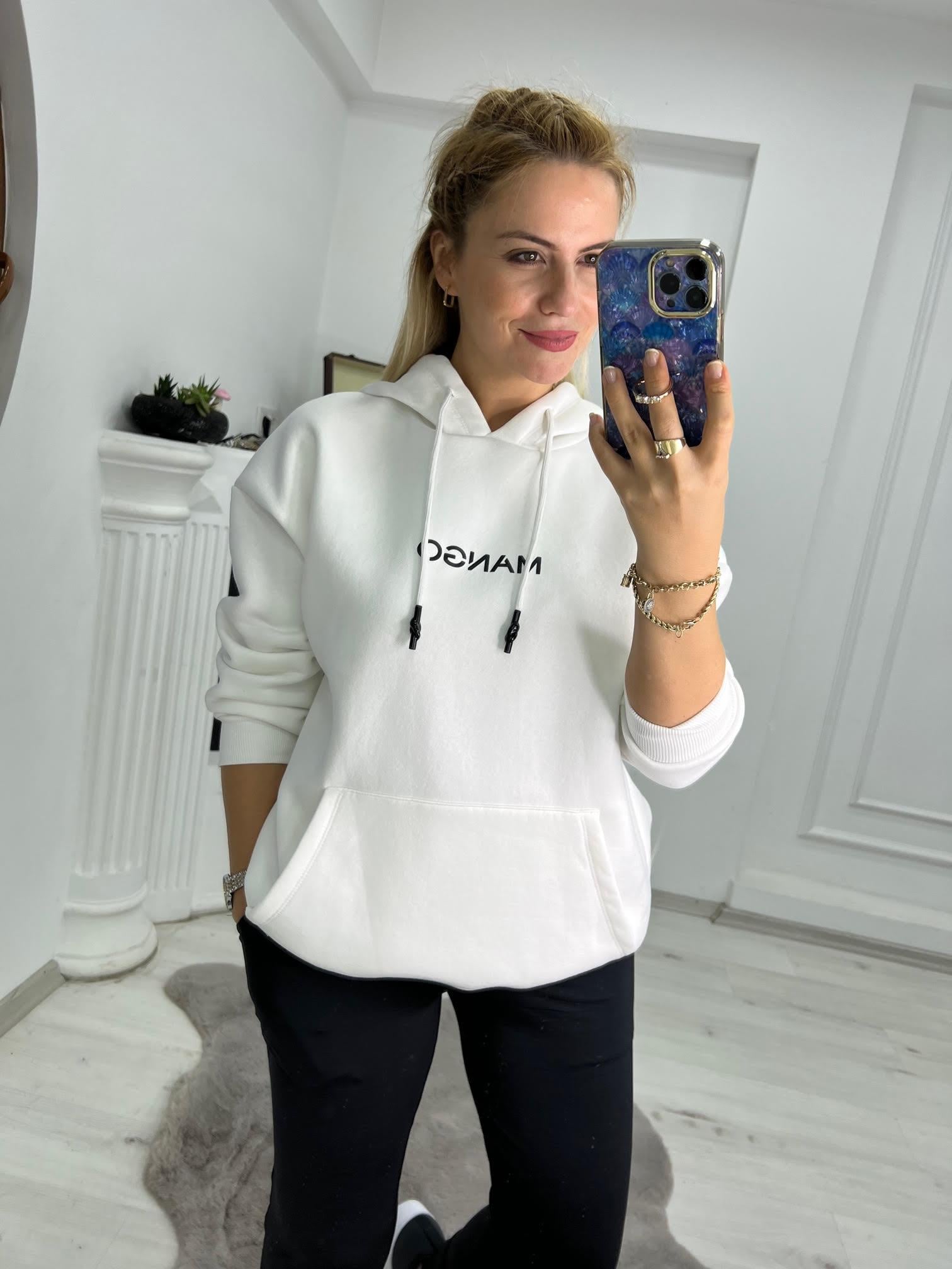 02 Kapüşonlu Sweat BEYAZ
